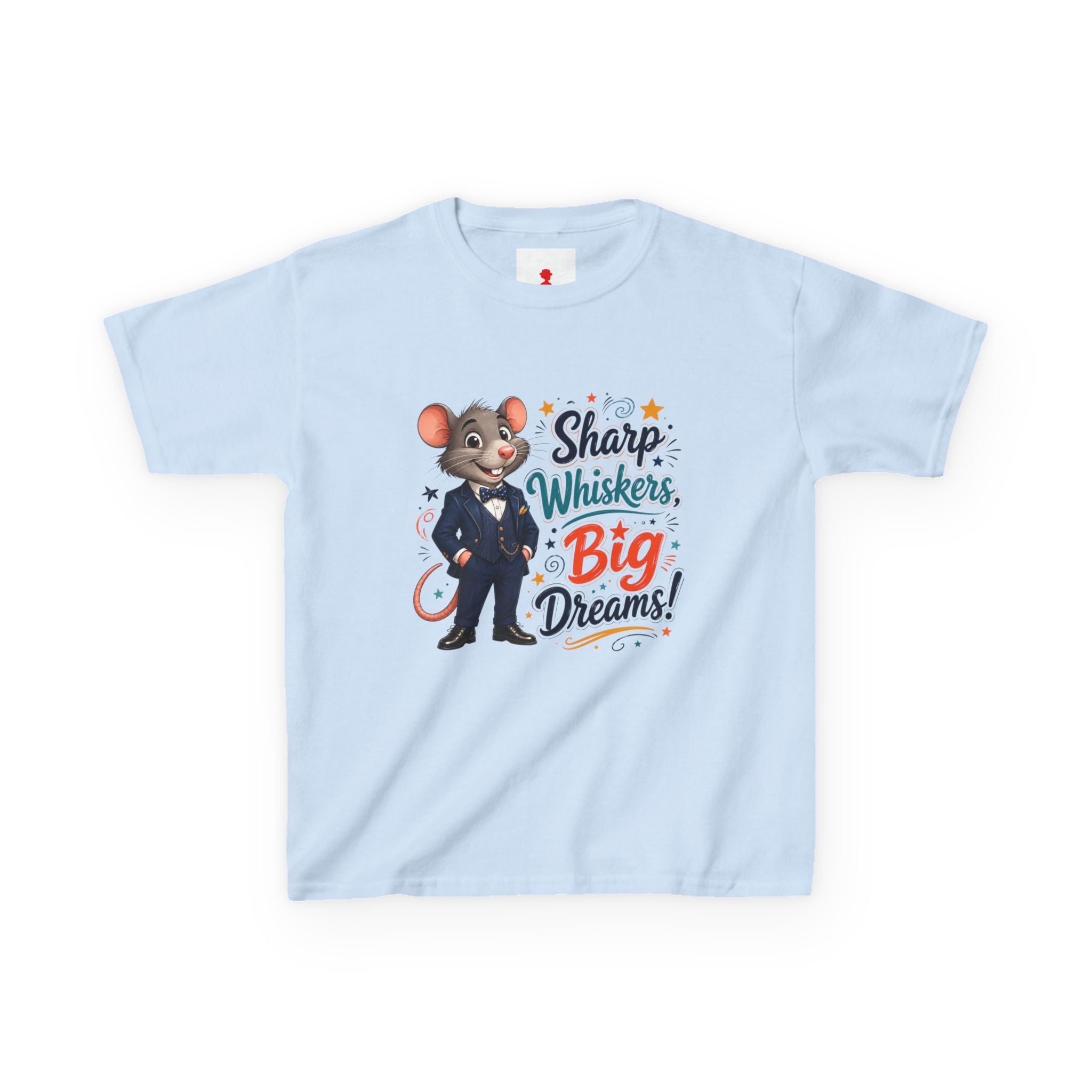 Kids Tee — "Sharp Whiskers, Big Dreams" Mouse Graphic