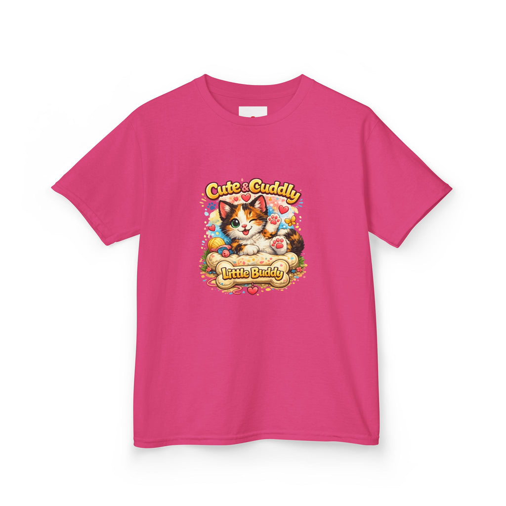 Kids T-Shirt — "Cute & Cuddly Little Buddy" Cat Graphic Tee