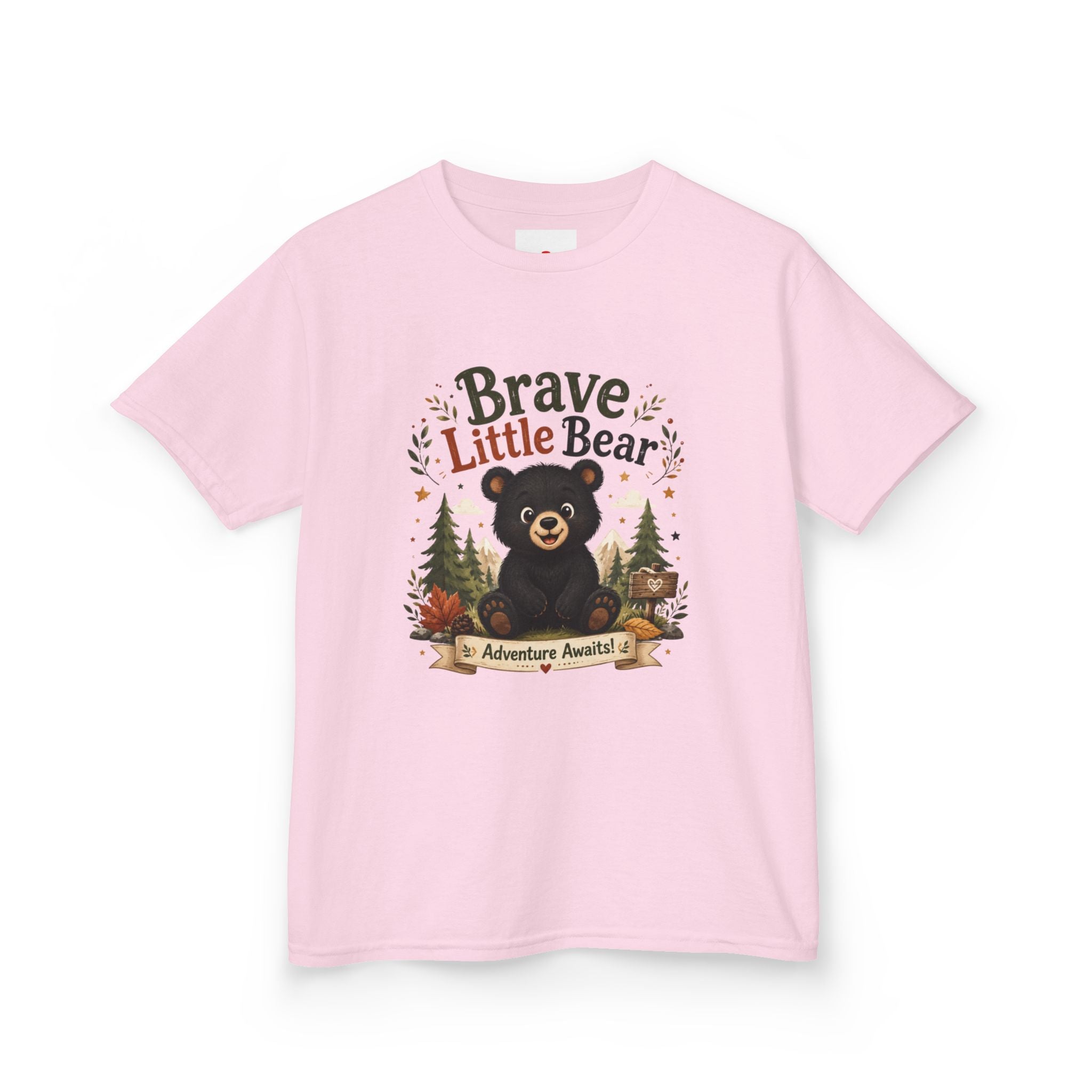 Kids Tee — "Brave Little Bear" Adventure Graphic Shirt