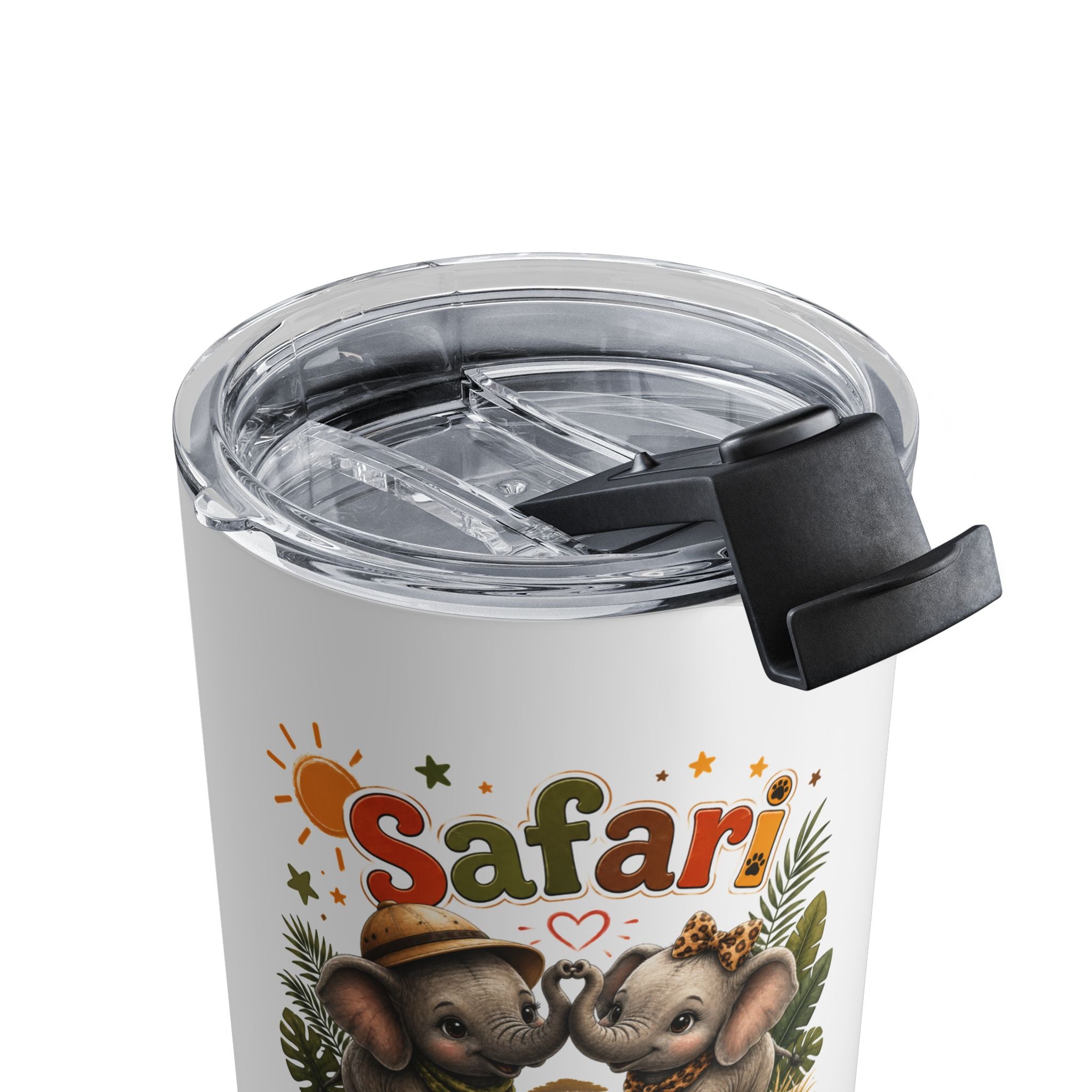 Safari Sweethearts 10oz Tumbler — Cute Elephant Couple Travel Mug