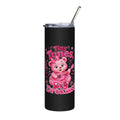 Tumbler — "Tiny Tunes, Big Dreams" Pink Bear 20oz Stainless Steel Travel Cup