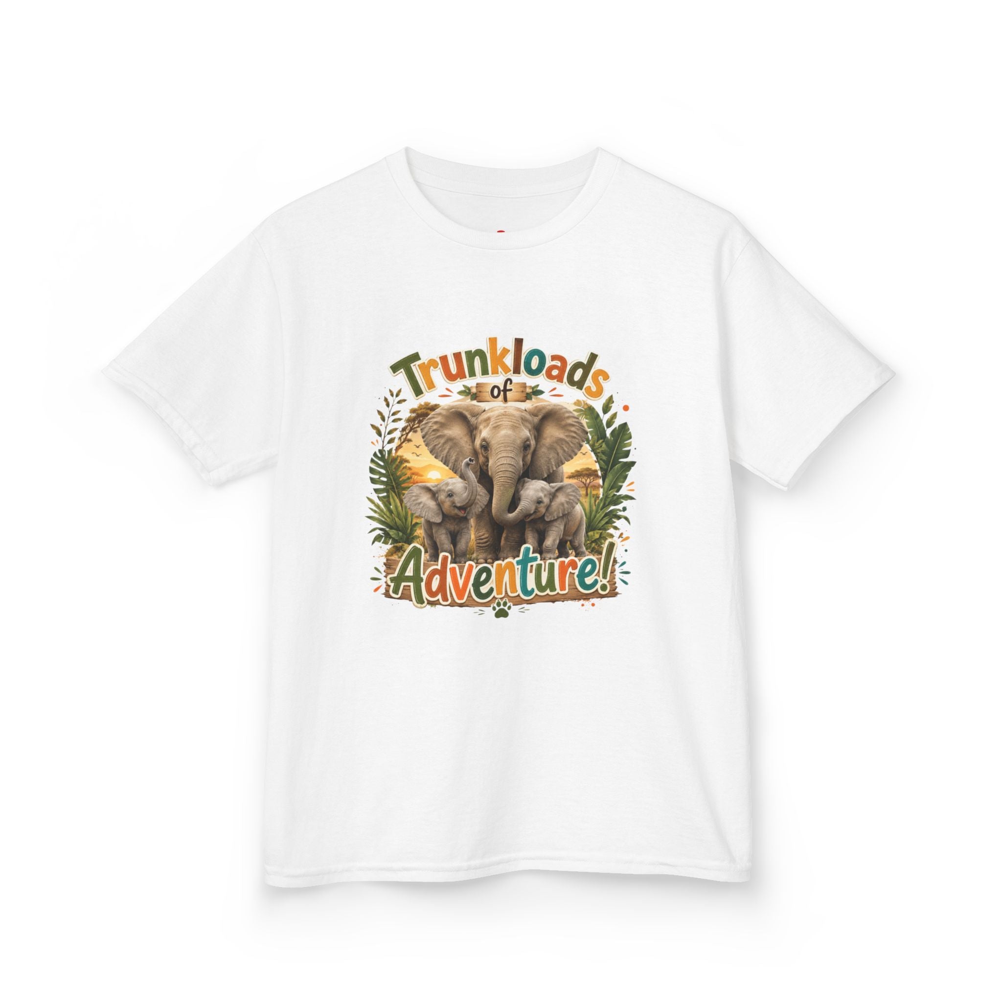 Kids Tee - "Trunkloads of Adventure" Elephant Graphic