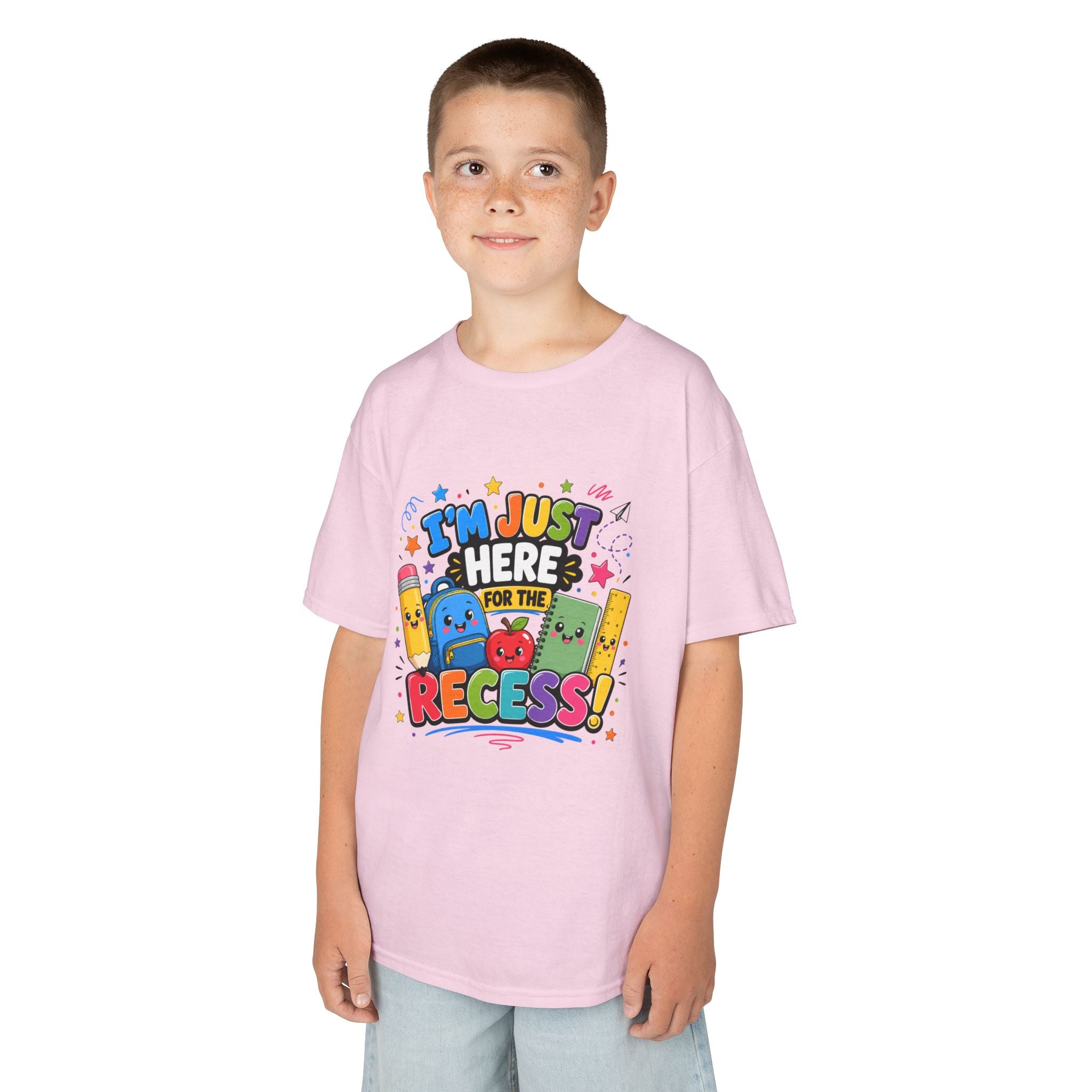 I'm Just Here for Recess Kids T-Shirt | Playful School Graphic Tee