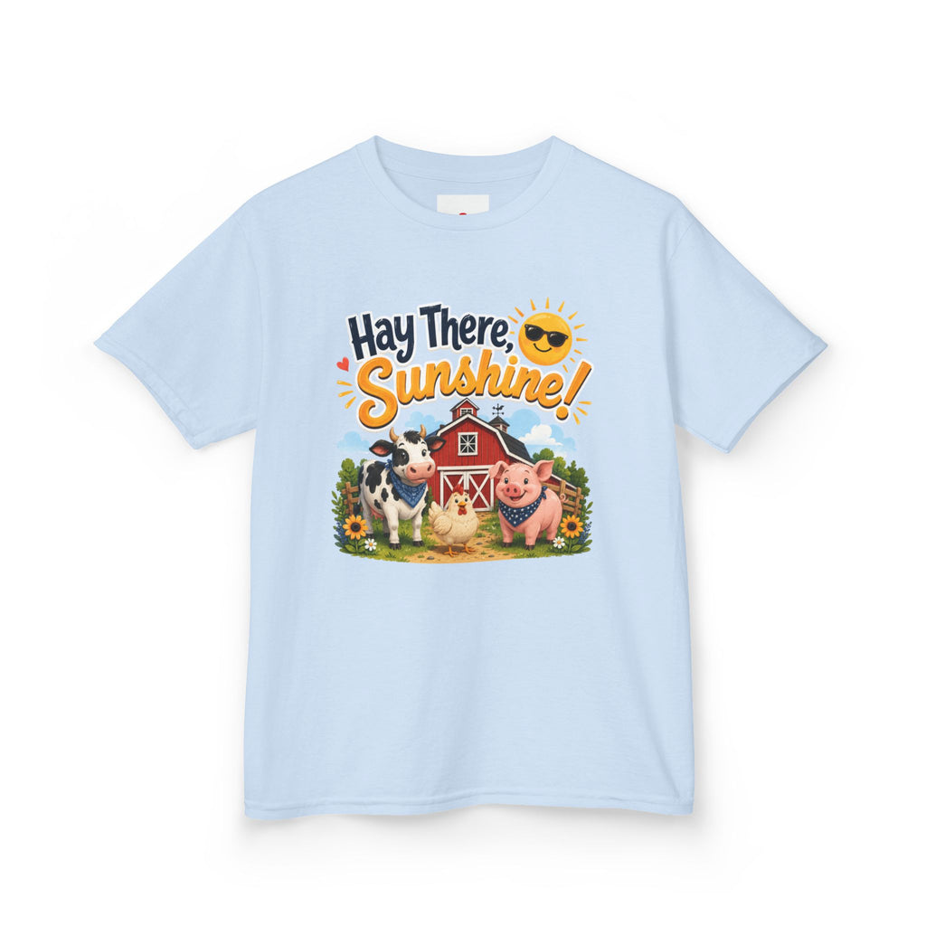 Kids Tee — "Hay There, Sunshine!" Farm Animal Graphic