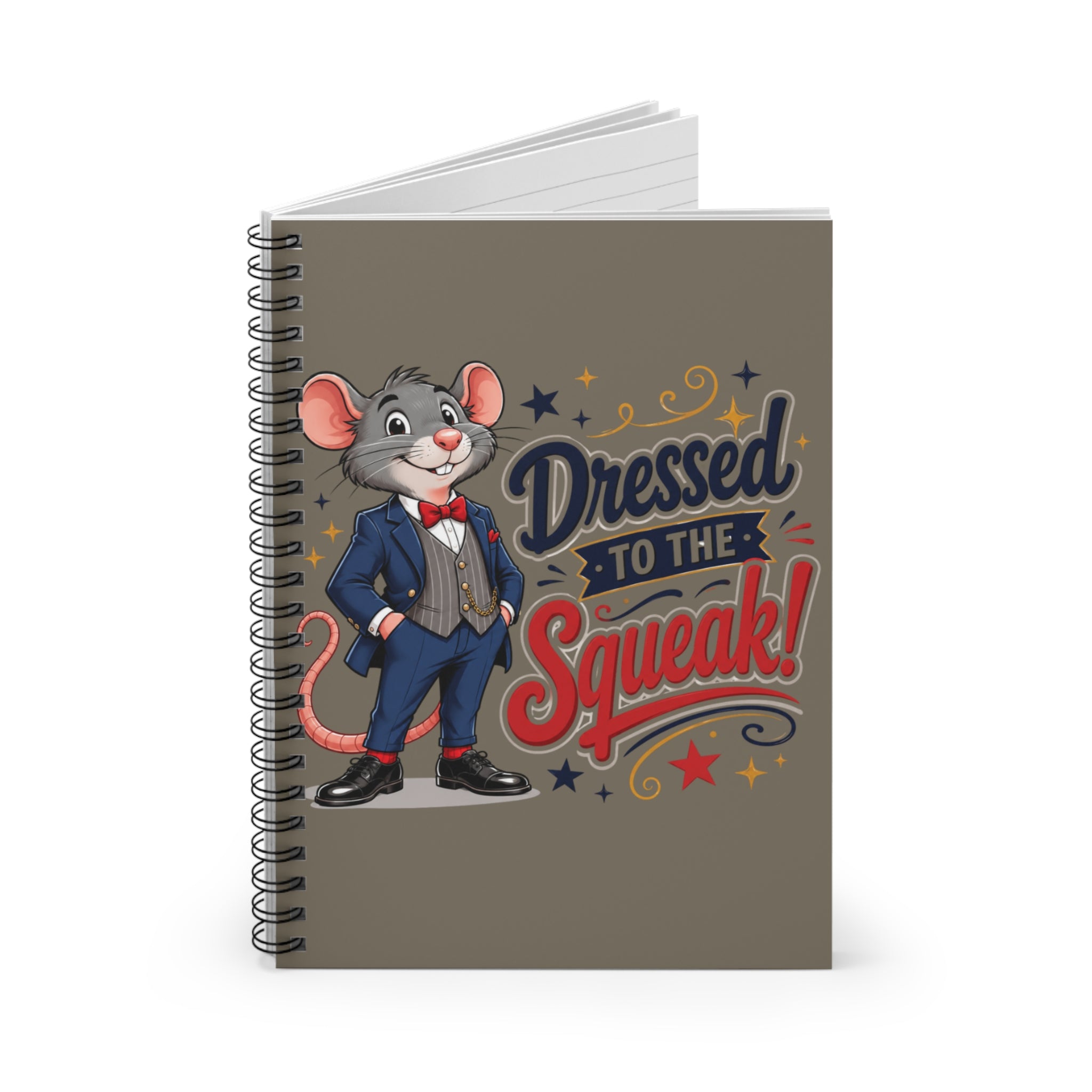 Dressed to the Squeak! Spiral Notebook — Cute Dapper Mouse Journal