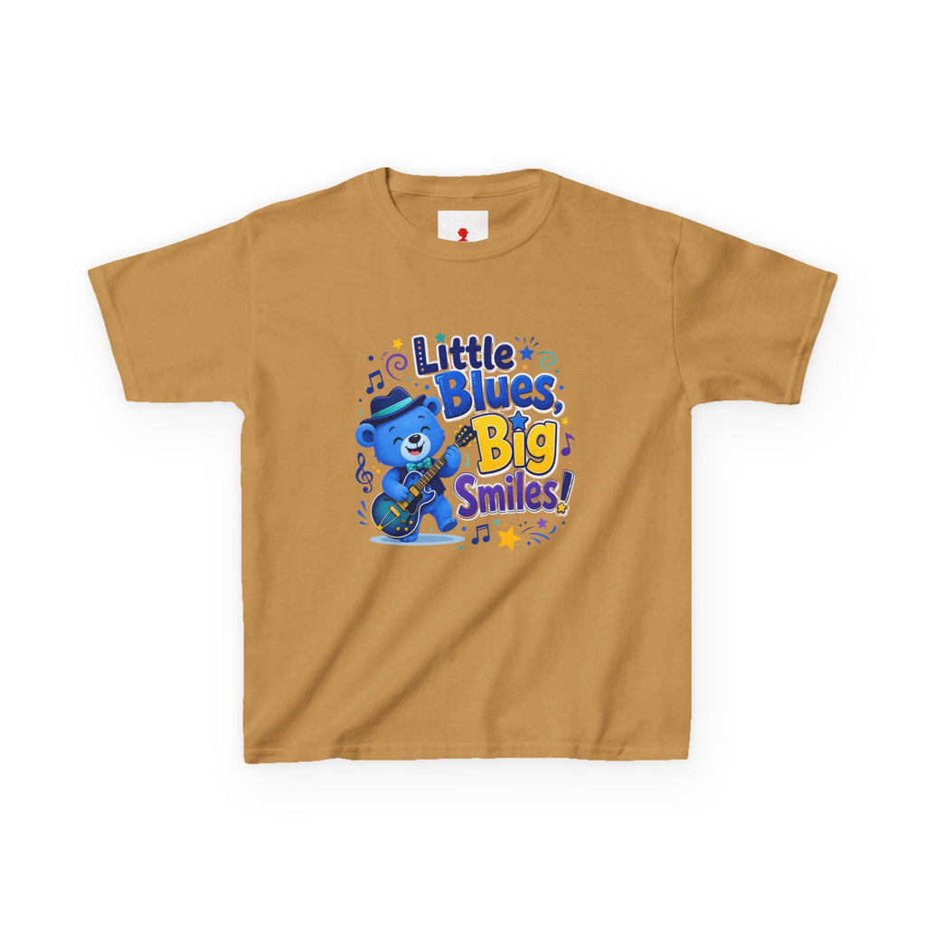 Kids Tee — "Little Blues, Big Smiles!" Guitar-Bear Graphic
