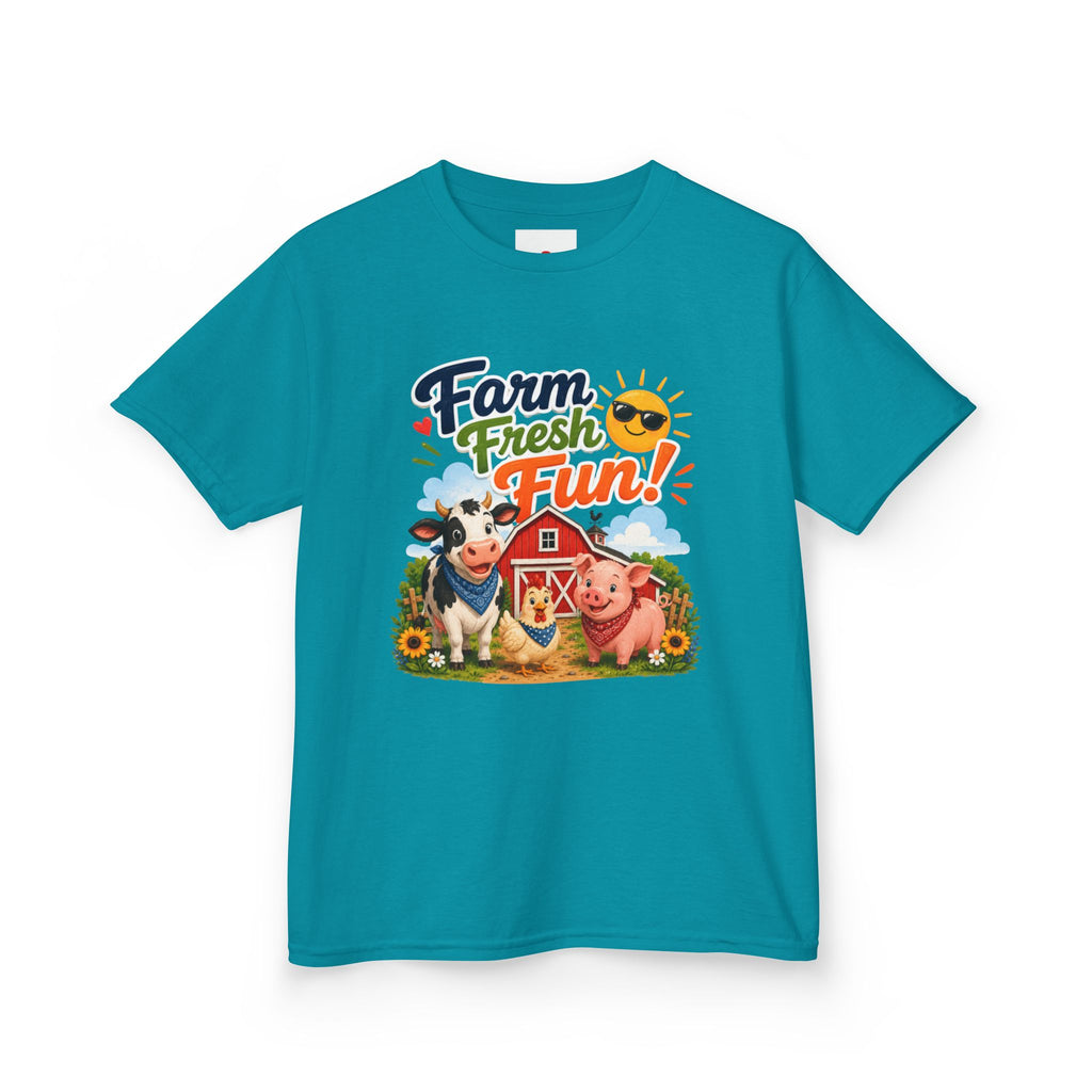 Kids Farm T-Shirt — "Farm Fresh Fun!" Cute Cow & Pig Toddler Tee