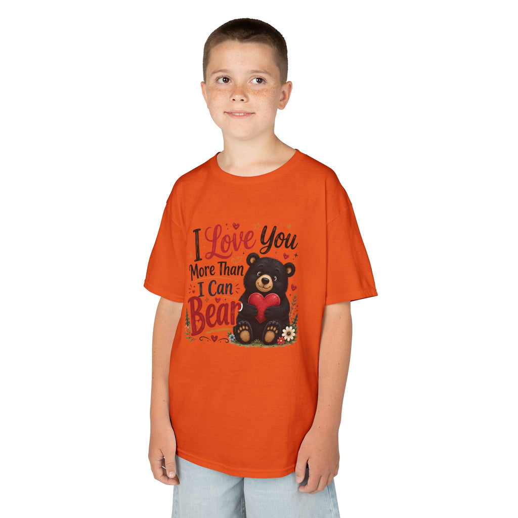 Kids T-Shirt - "I Love You More Than I Can Bear" Cute Bear Valentine Tee
