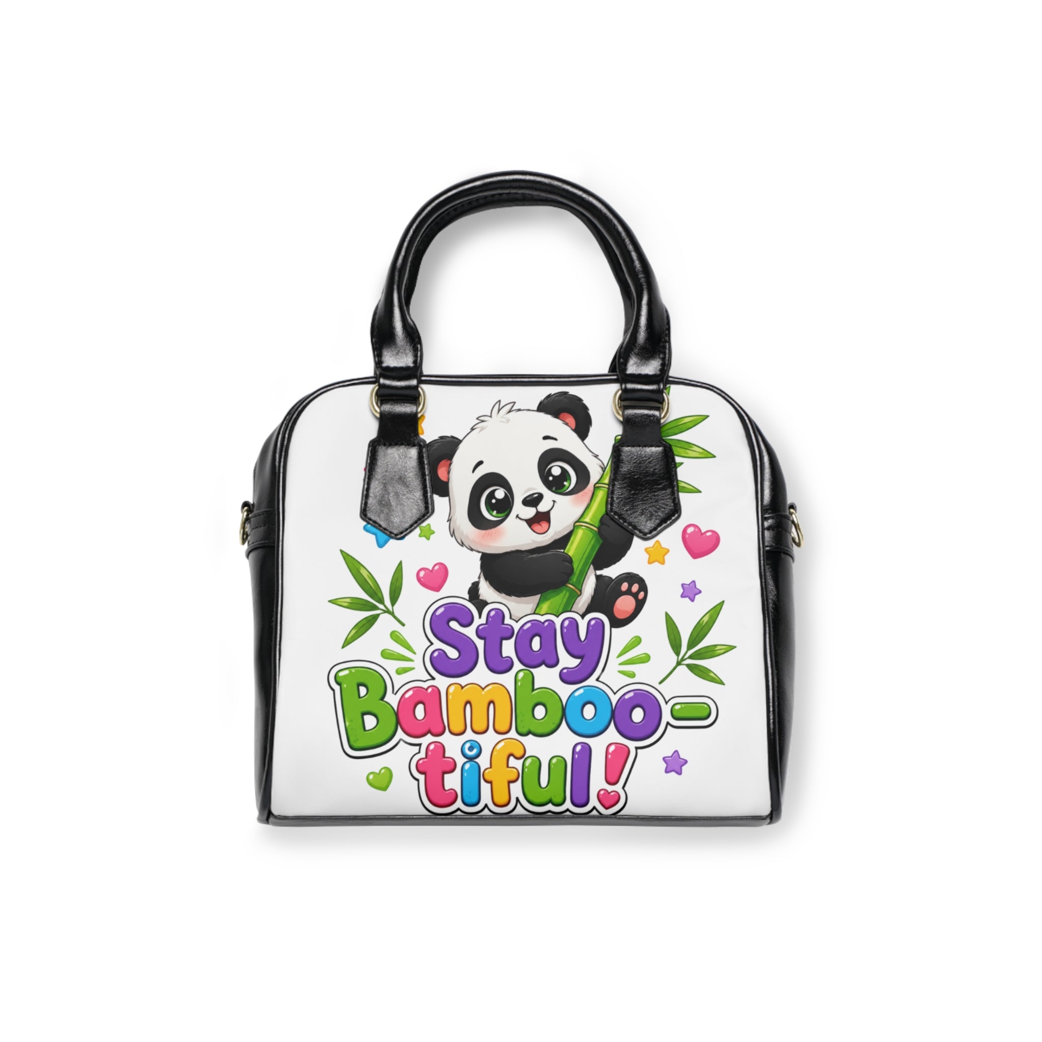 Stay Bamboootiful Panda Shoulder Handbag — Cute Bamboo Tote for Kids & Animal Lovers