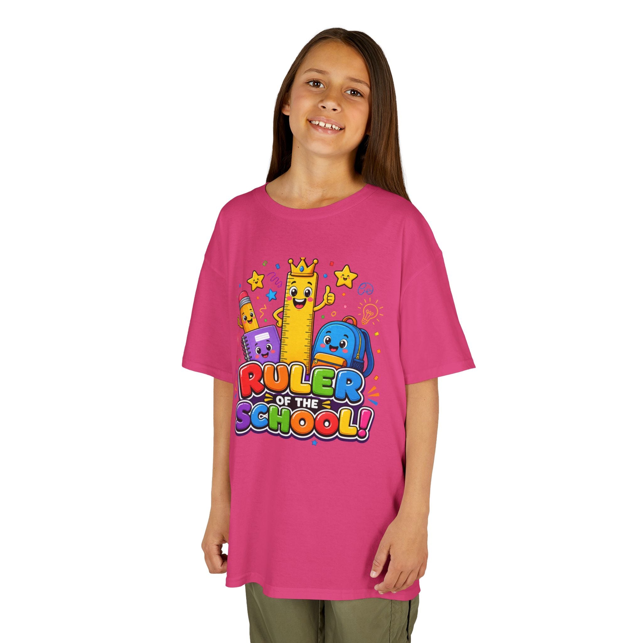 Ruler of the School kids T-Shirt | Cute School Supplies Graphic