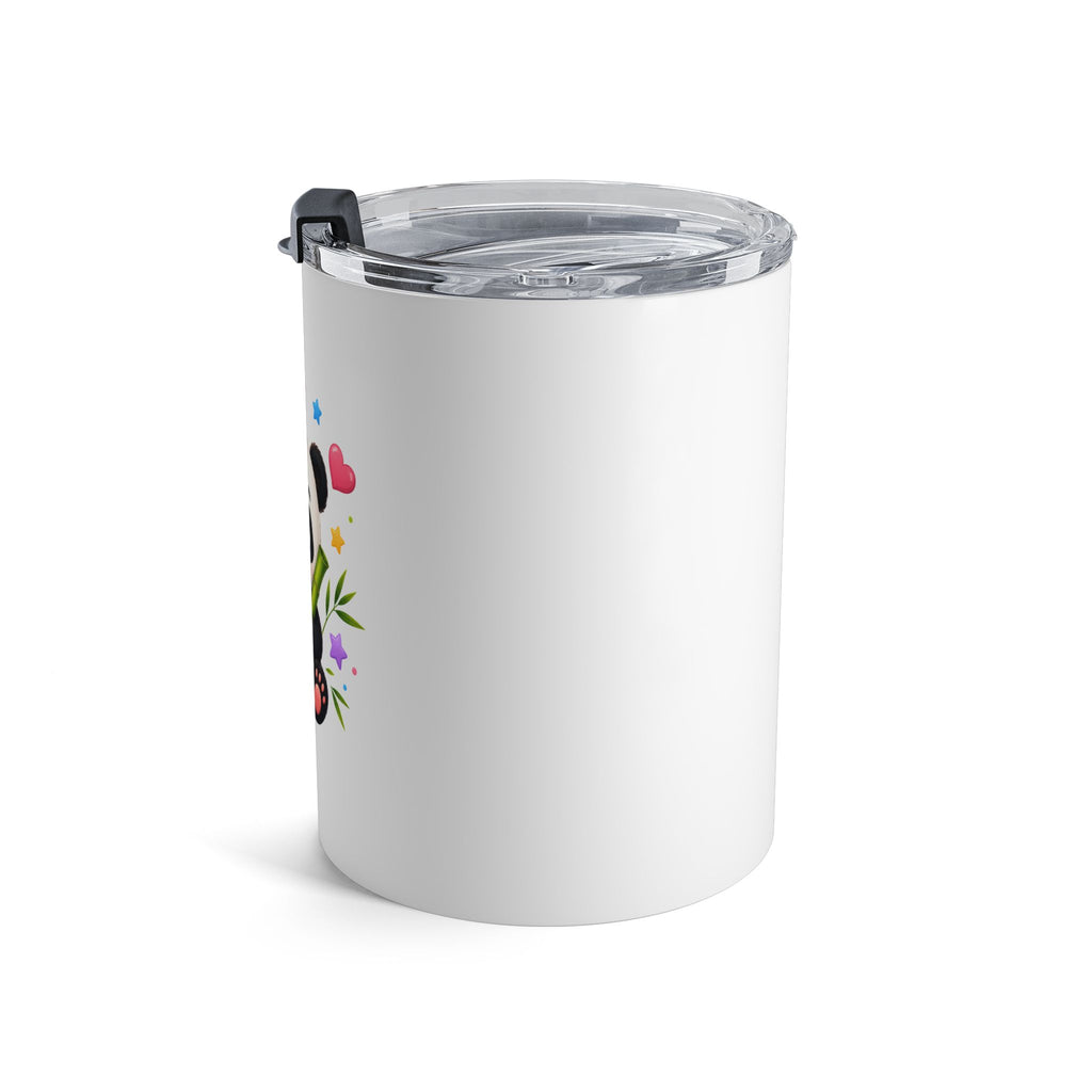 Cute Panda 10oz Tumbler — Insulated Kids Travel Cup with Bamboo Design