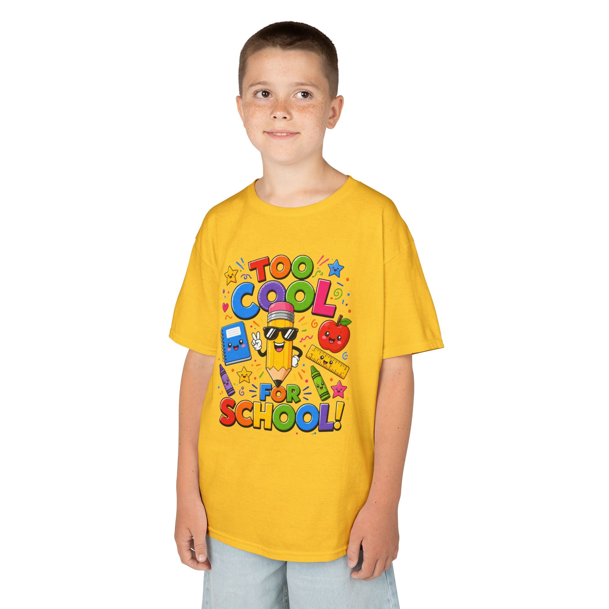 Too Cool For School Kids Tee | Cute Pencil School Supplies Back to School