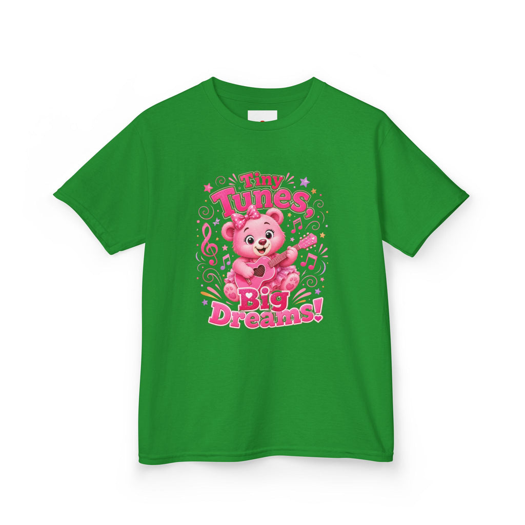 Kids T-Shirt — "Tiny Tunes, Big Dreams" Cute Pink Bear Music Tee