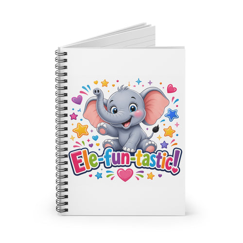 Ele-fun-tastic! Cute Elephant Spiral Notebook — Ruled Journal for Kids