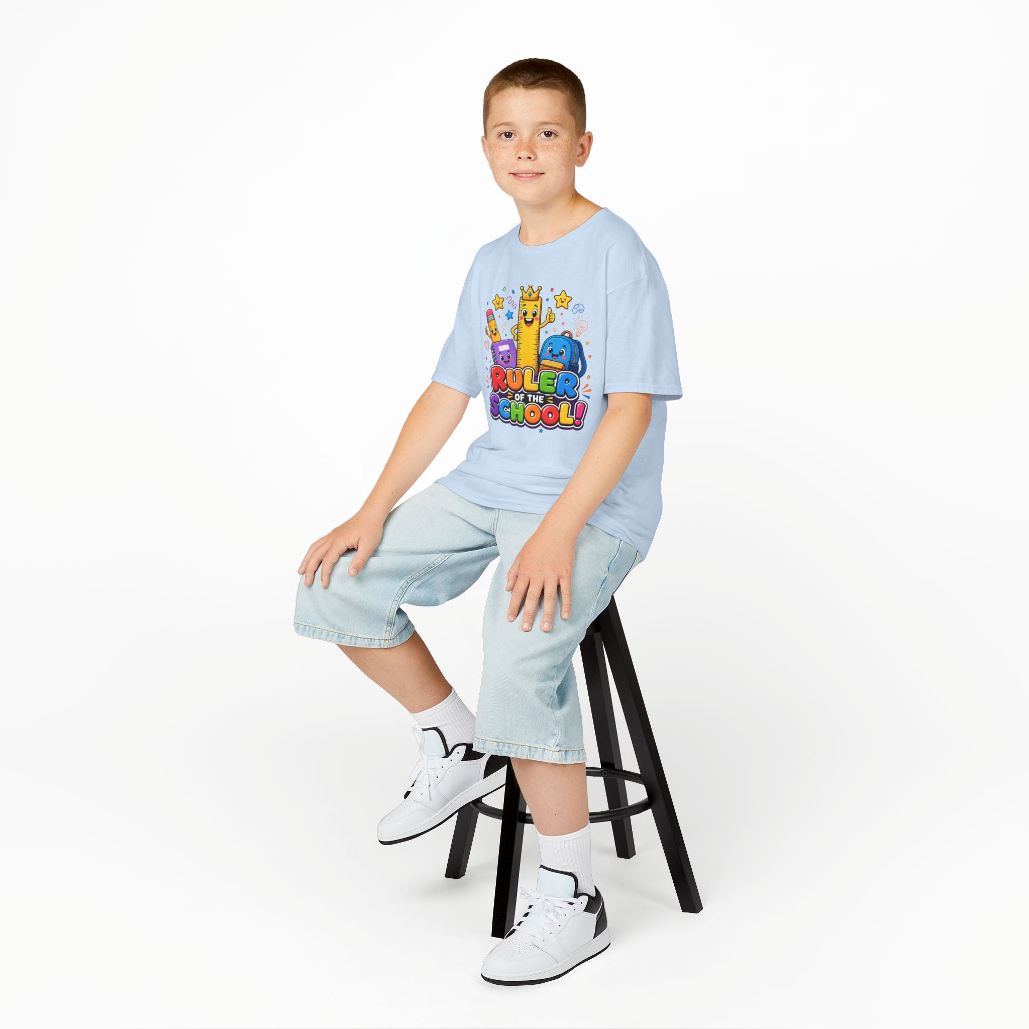 Ruler of the School kids T-Shirt | Cute School Supplies Graphic