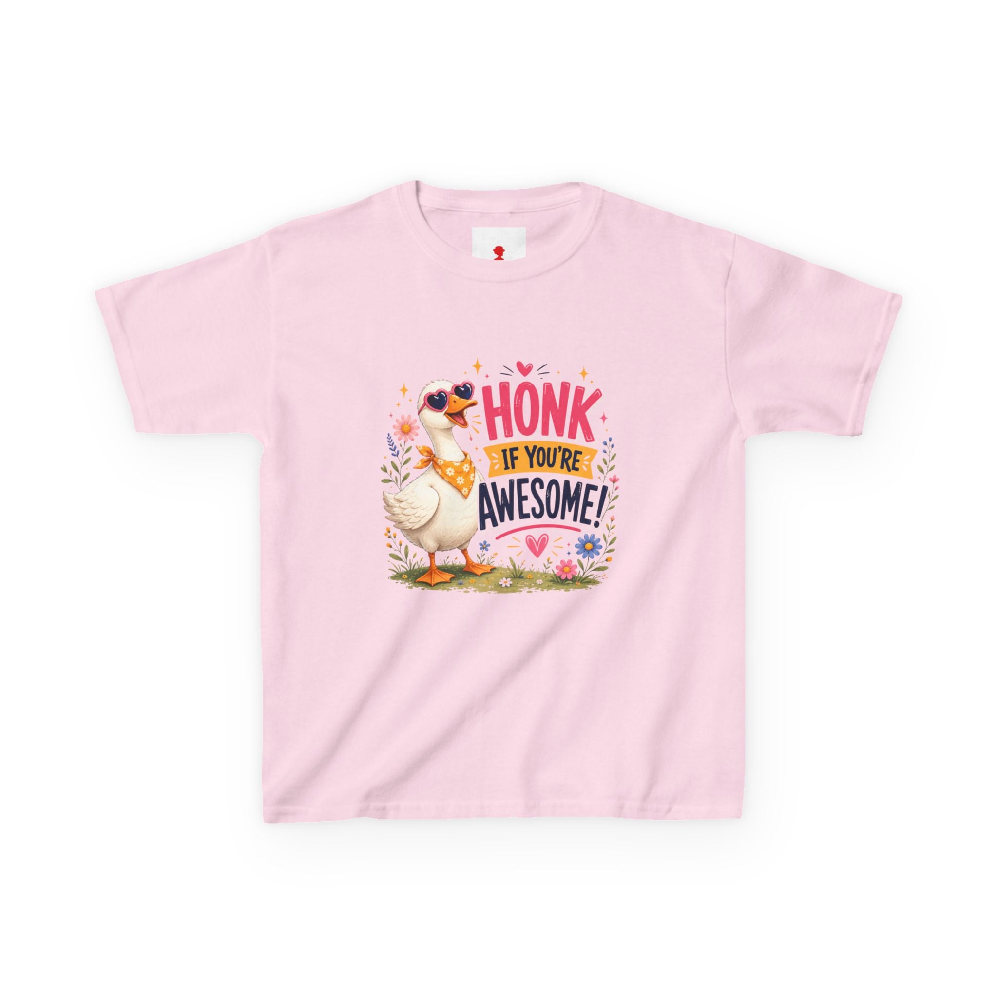 Kids Tee — "Honk If You're Awesome!" Cute Goose Graphic Shirt