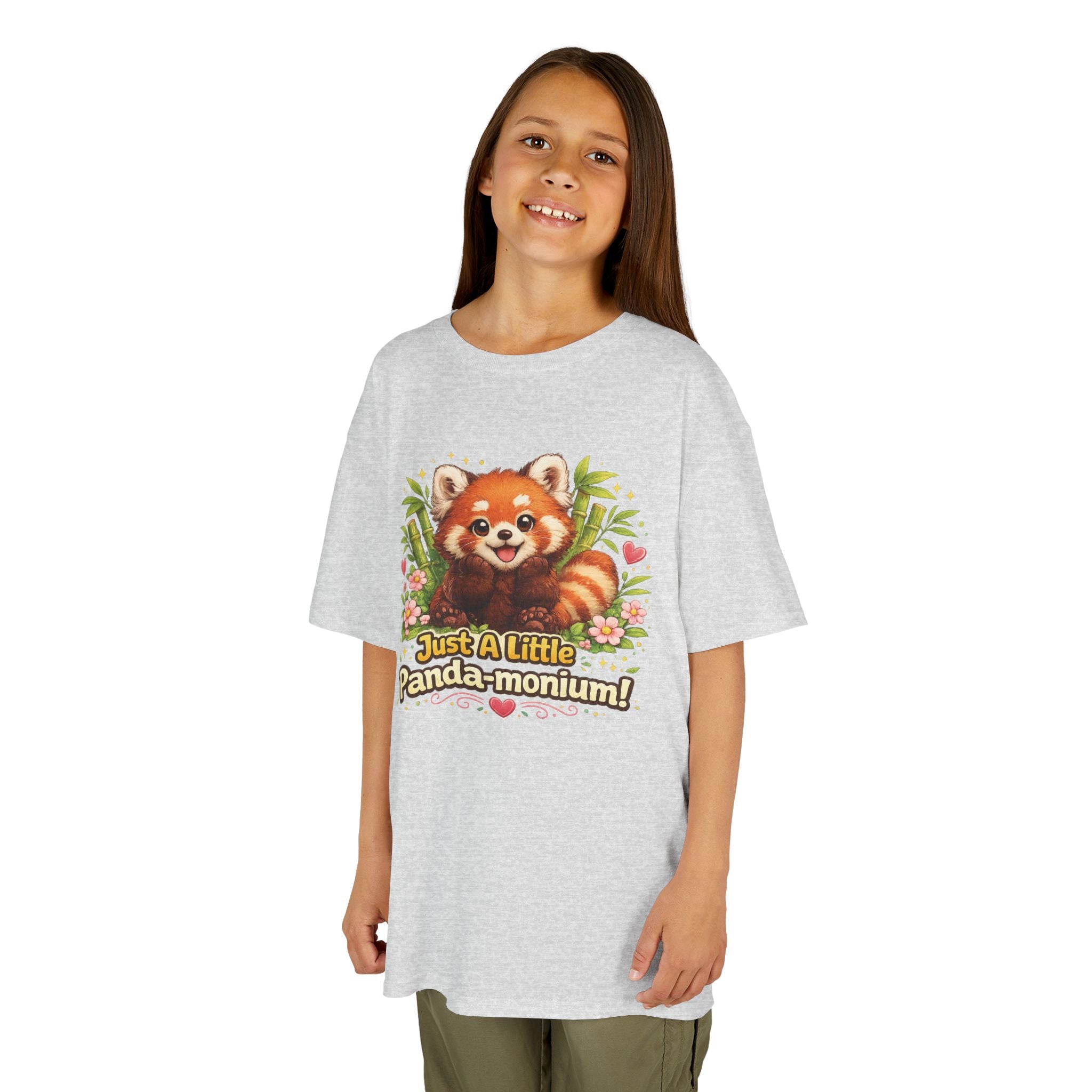 Red Panda Illustration Kids T-Shirt | "Just A Little Panda-monium"