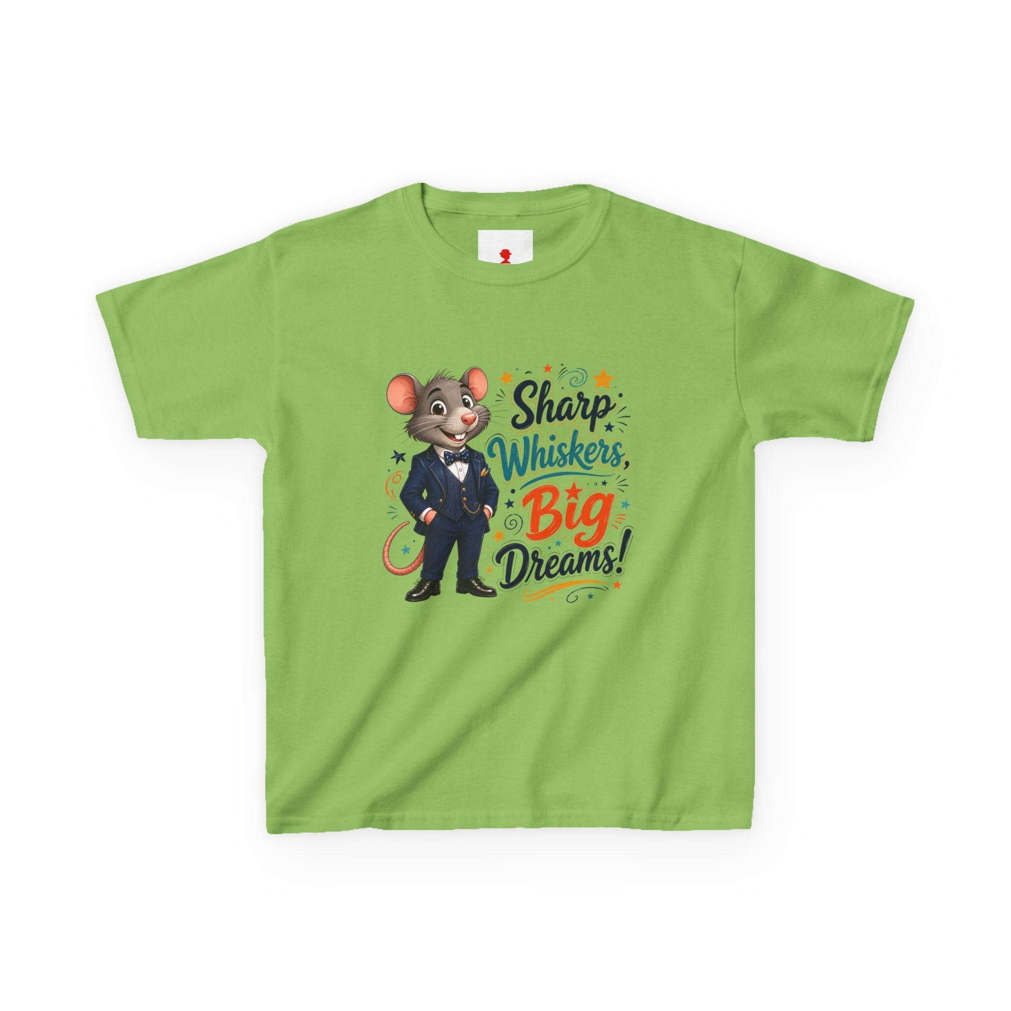 Kids Tee — "Sharp Whiskers, Big Dreams" Mouse Graphic