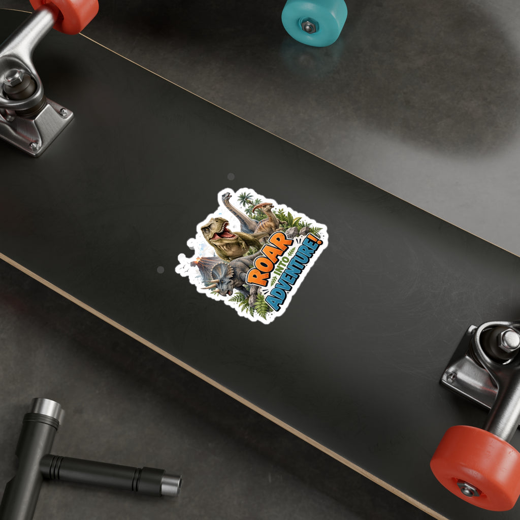 Roar Into Adventure! Dinosaur Kiss-Cut Vinyl Sticker