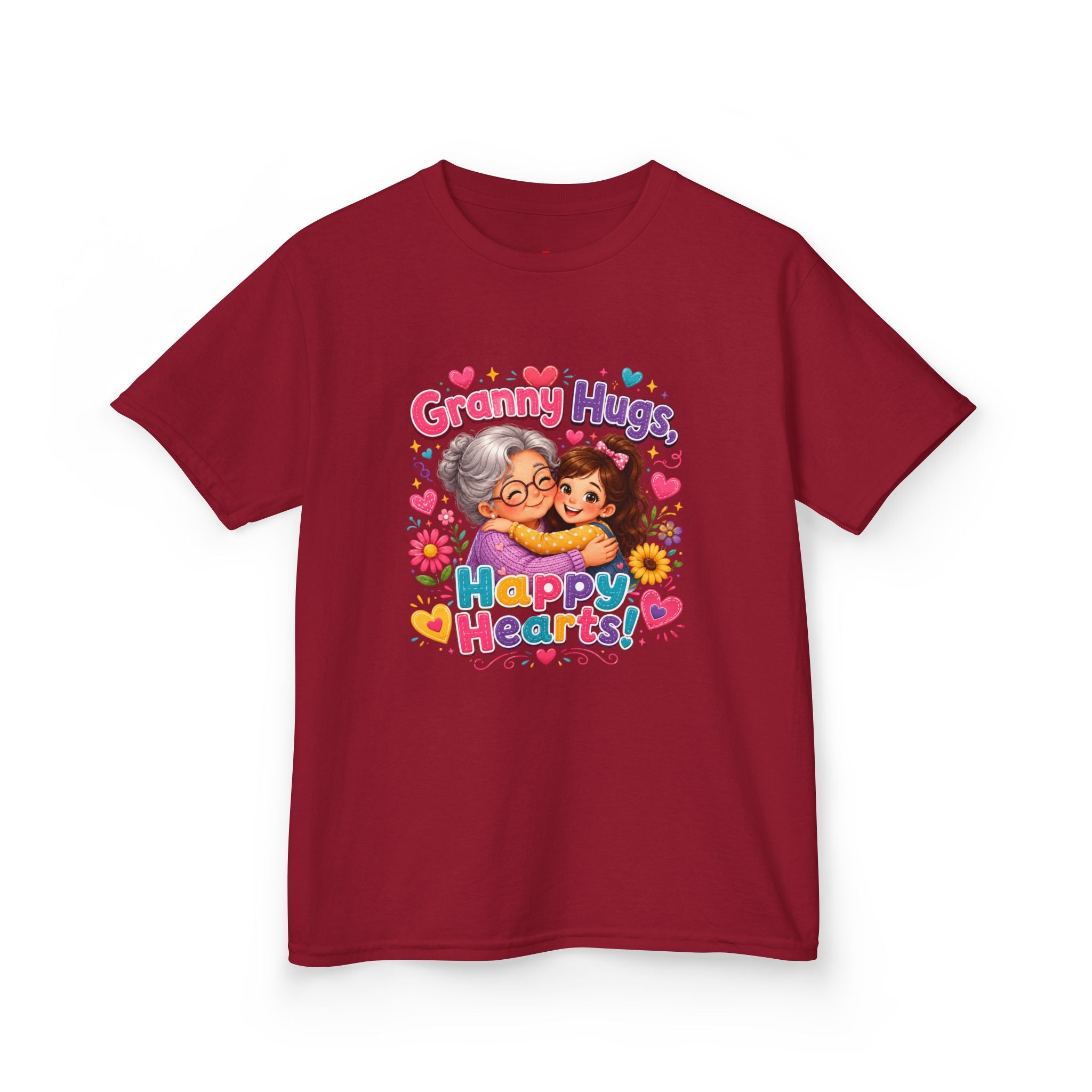 Granny Hugs Happy Hearts Tee | Grandma Grandchild Cute Illustration