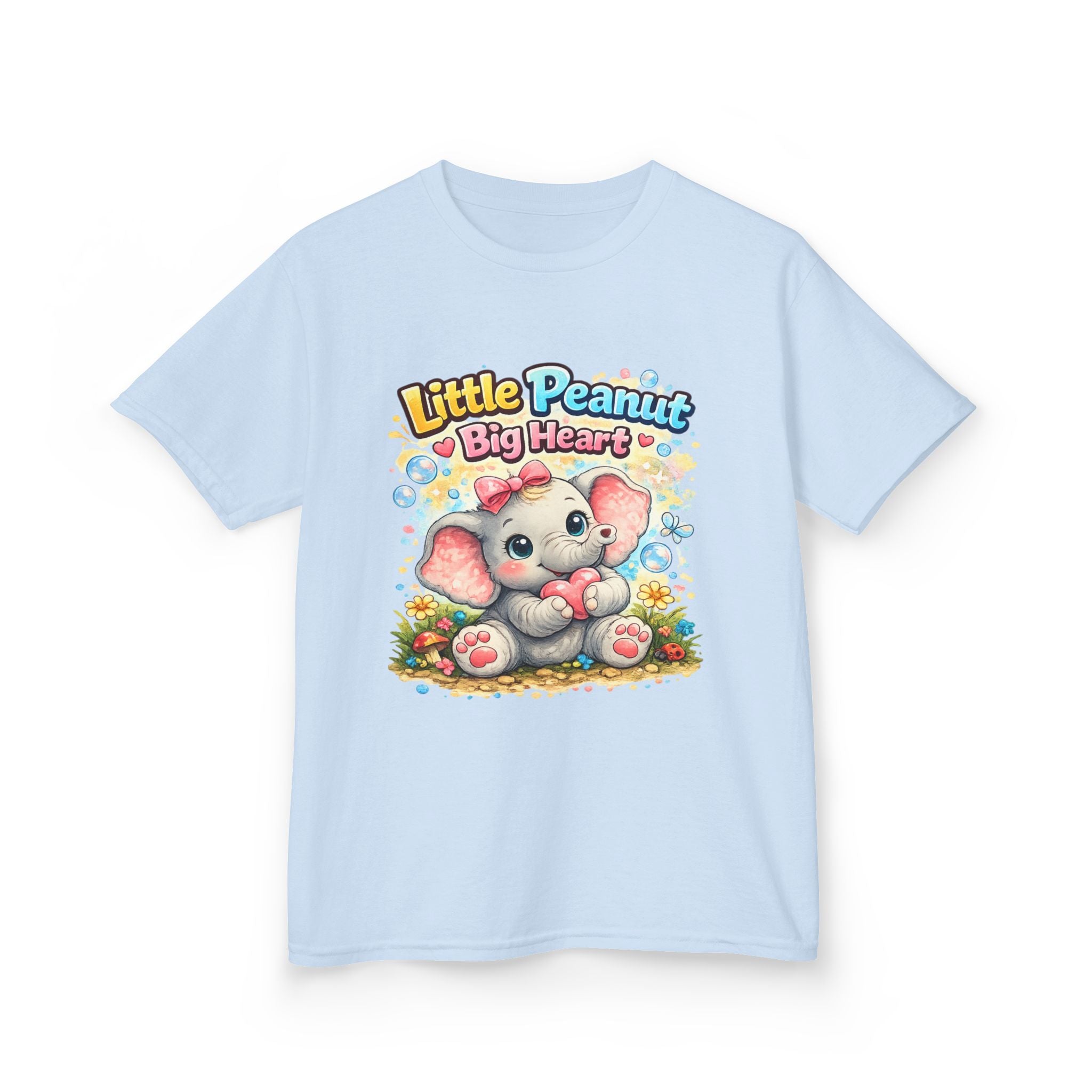 Kids Tee — "Little Peanut Big Heart" Cute Baby Elephant Shirt for Toddlers