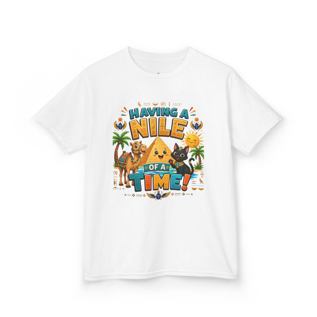 Having a Nile of a Time Kids Tee | Camel Pyramid Desert Cartoon