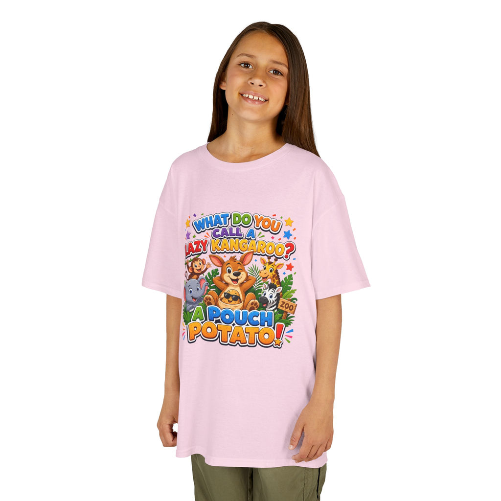 Lazy Kangaroo Pouch Potato Kids T-Shirt | Cute Animal Nursery Tee