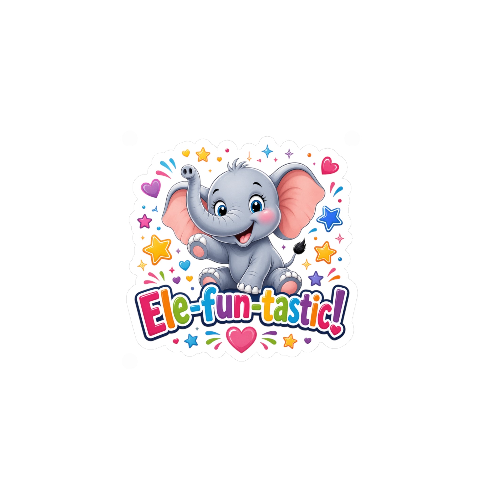 Ele-fun-tastic! Cute Baby Elephant Kiss-Cut Vinyl Sticker