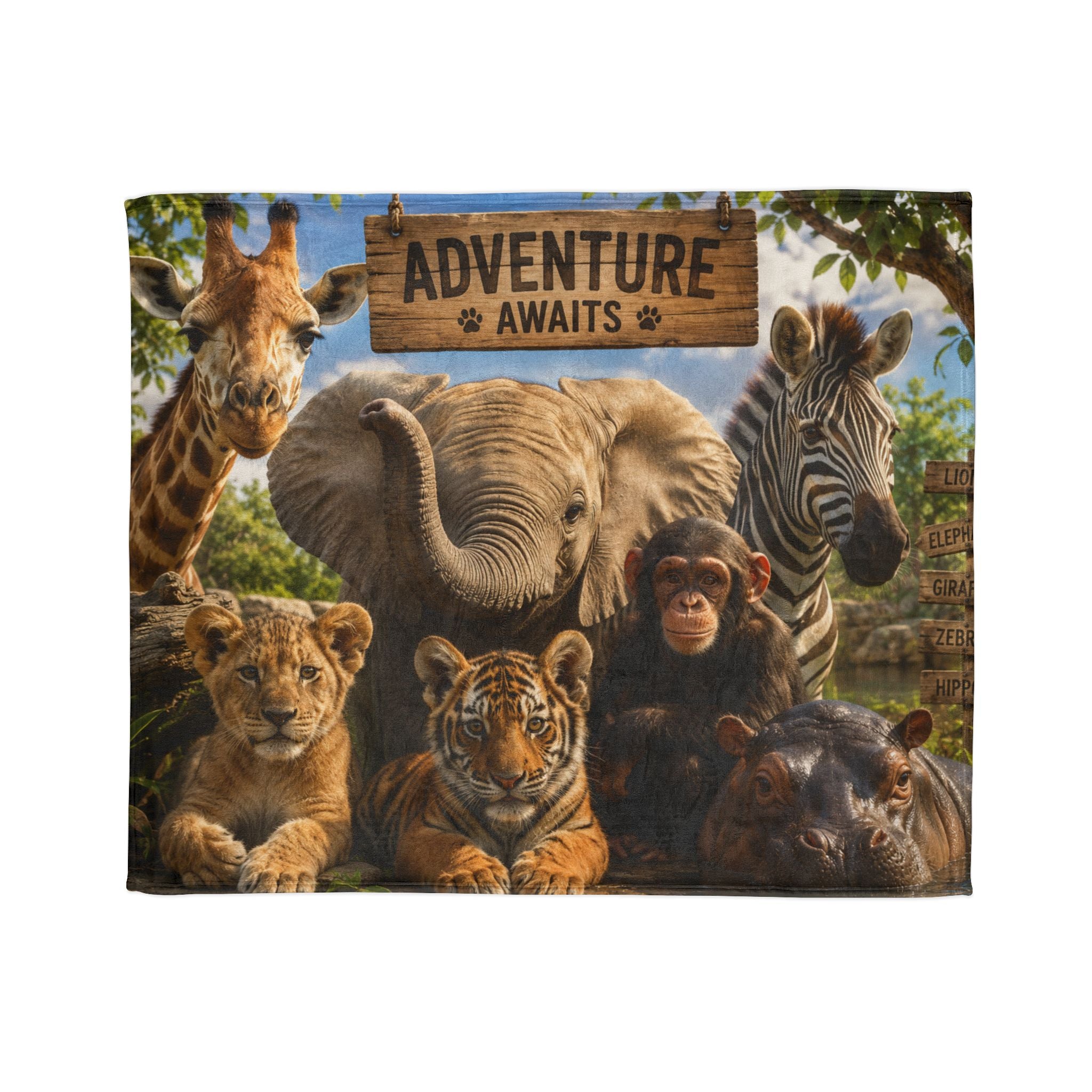 Adventure Awaits Animal Safari Blanket