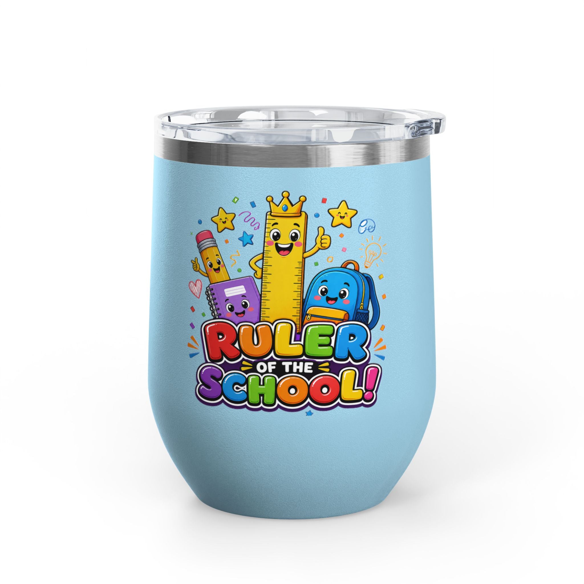 "Ruler of the School" Cute Teacher Gift, 12oz Insulated Cup