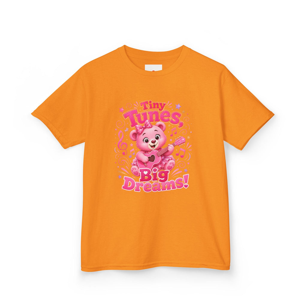 Kids T-Shirt — "Tiny Tunes, Big Dreams" Cute Pink Bear Music Tee