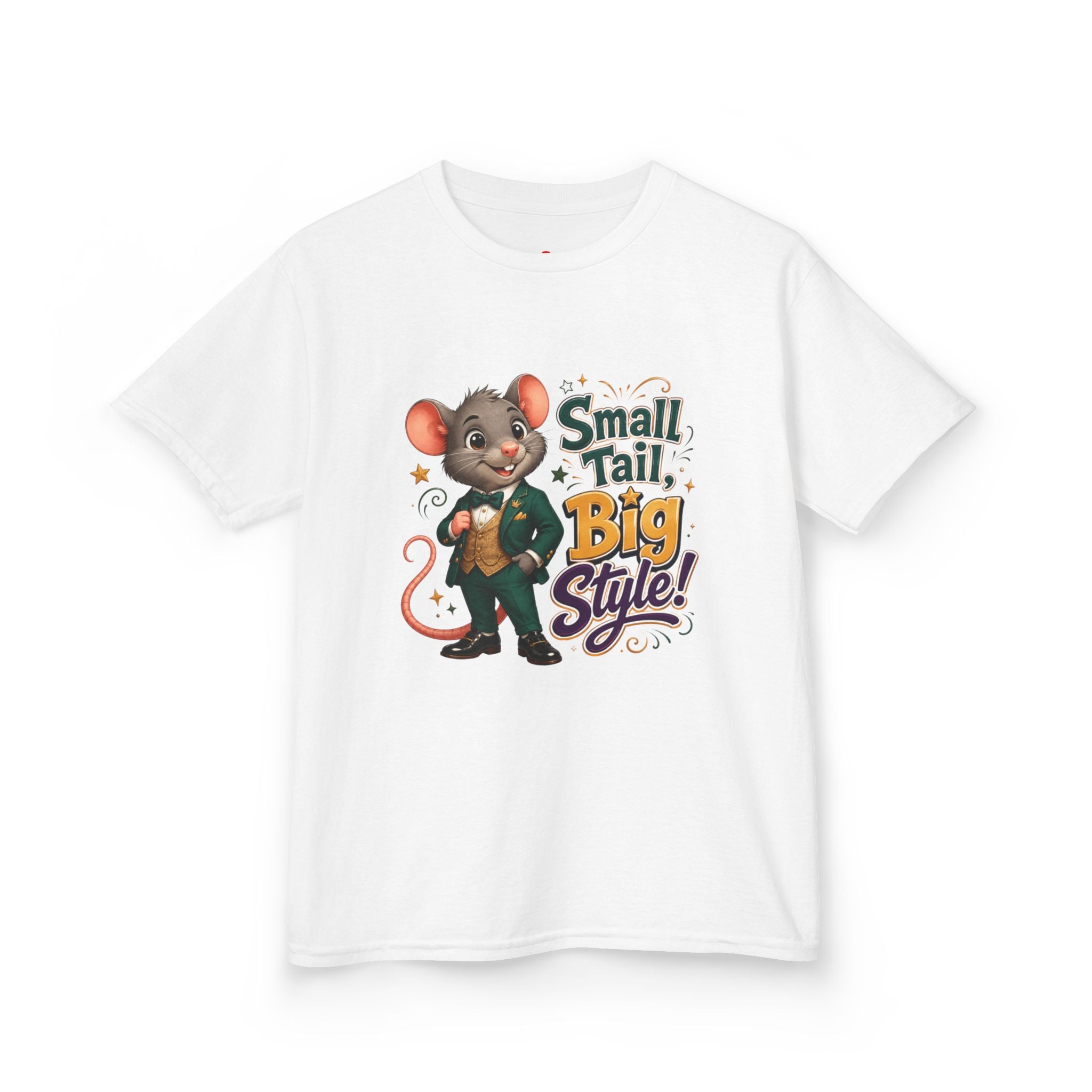 Kids T-Shirt — “Small Tail, Big Style!” Cartoon Mouse Graphic Tee
