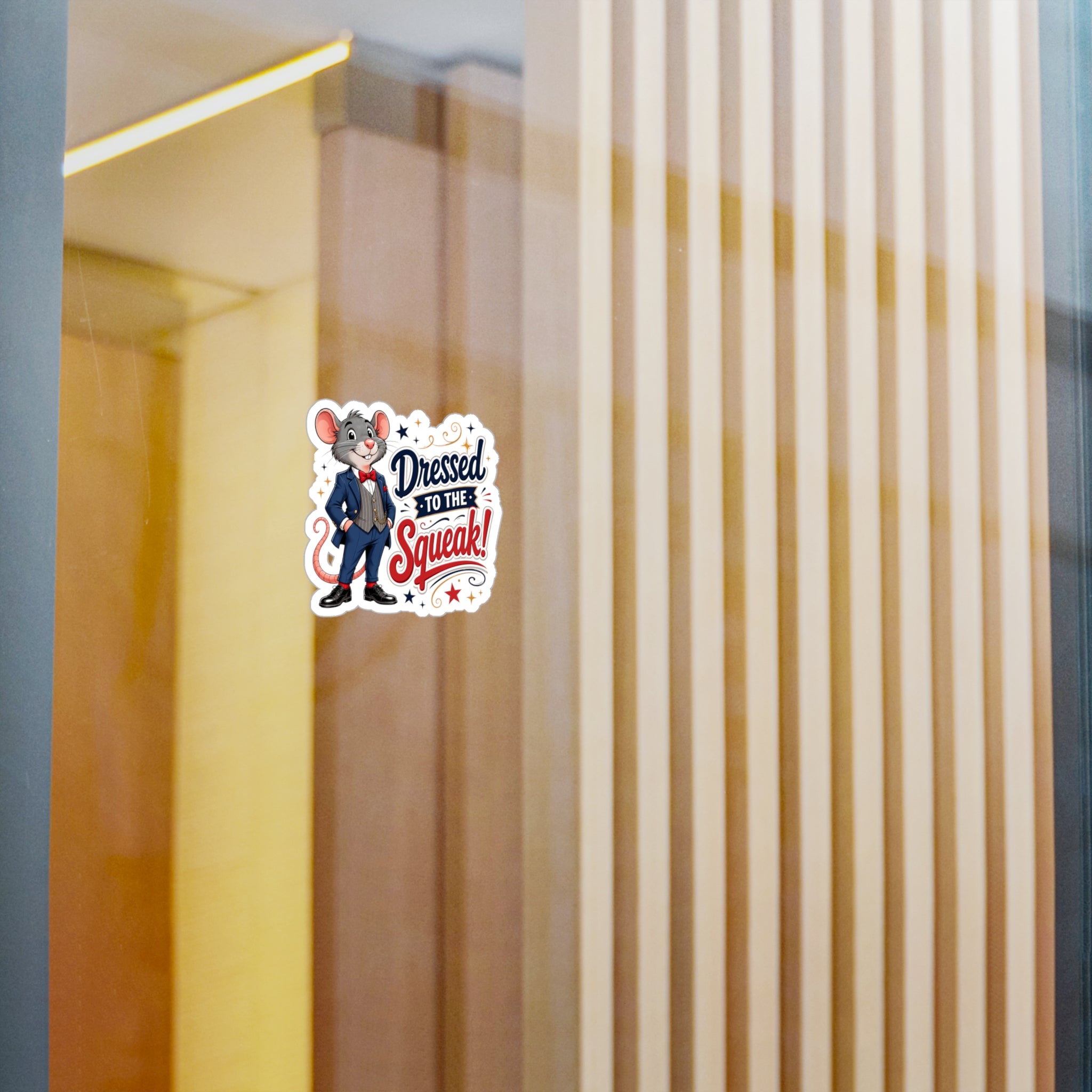 Dressed to the Squeak! Mouse Vinyl Sticker — Cute Dapper Character Kiss-Cut Decal