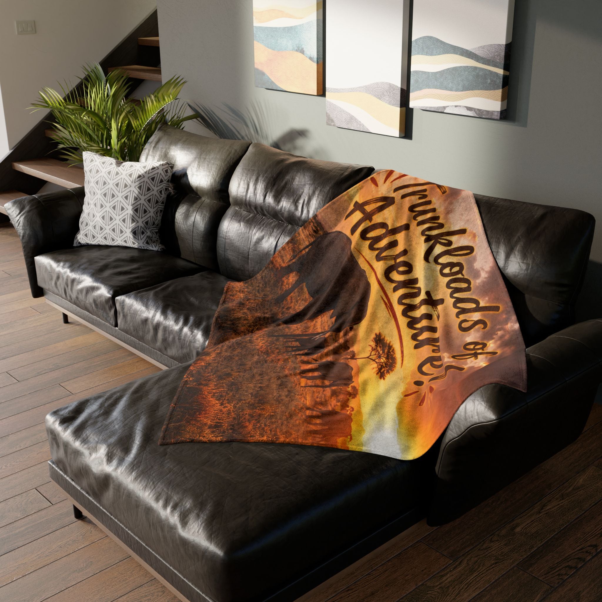 Trunkloads of Adventure! Elephant Safari Throw Blanket