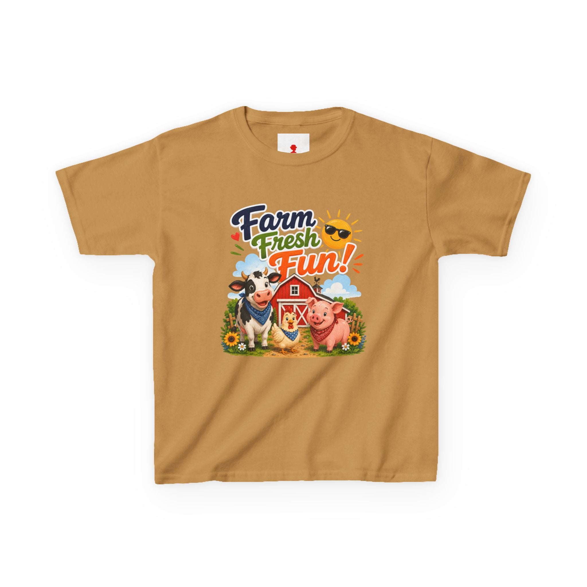 Kids Farm T-Shirt — "Farm Fresh Fun!" Cute Cow & Pig Toddler Tee