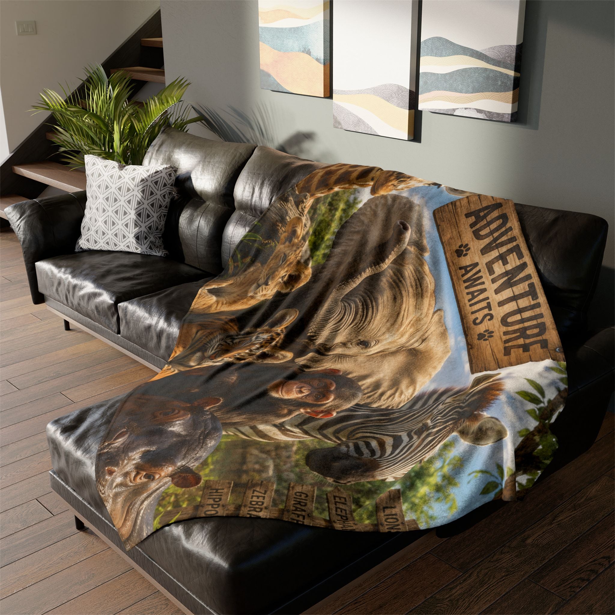 Adventure Awaits Animal Safari Blanket