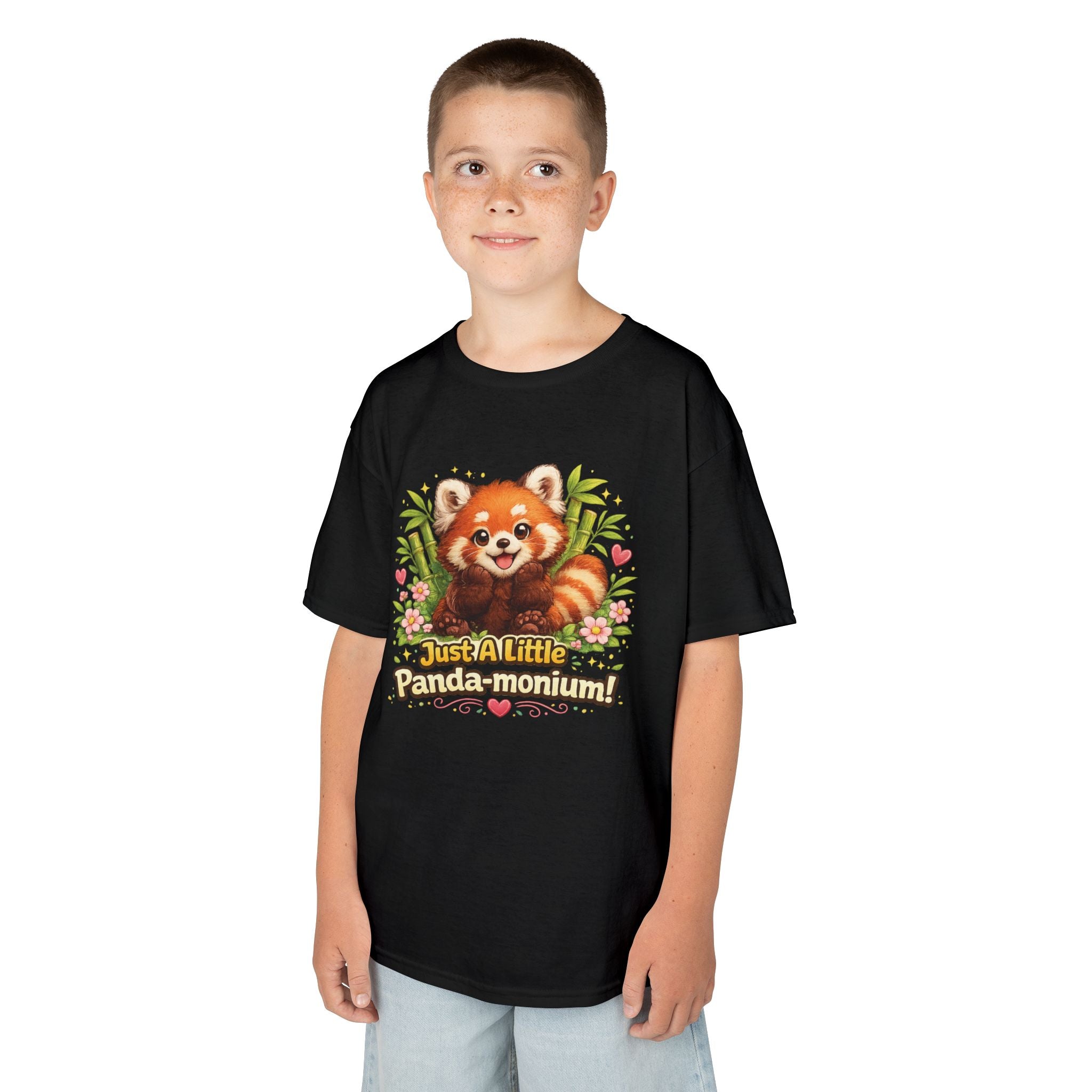 Red Panda Illustration Kids T-Shirt | "Just A Little Panda-monium"