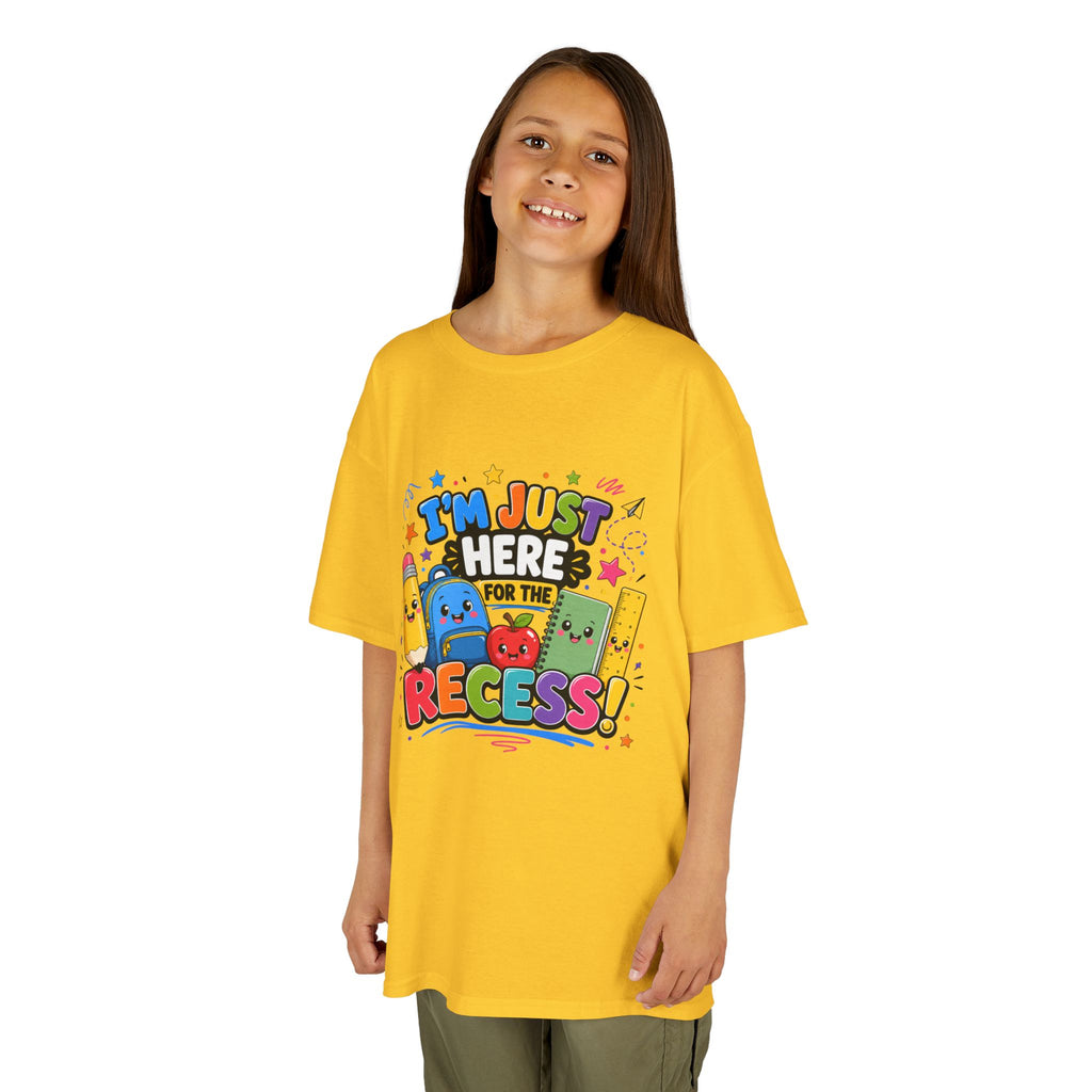 I'm Just Here for Recess Kids T-Shirt | Playful School Graphic Tee
