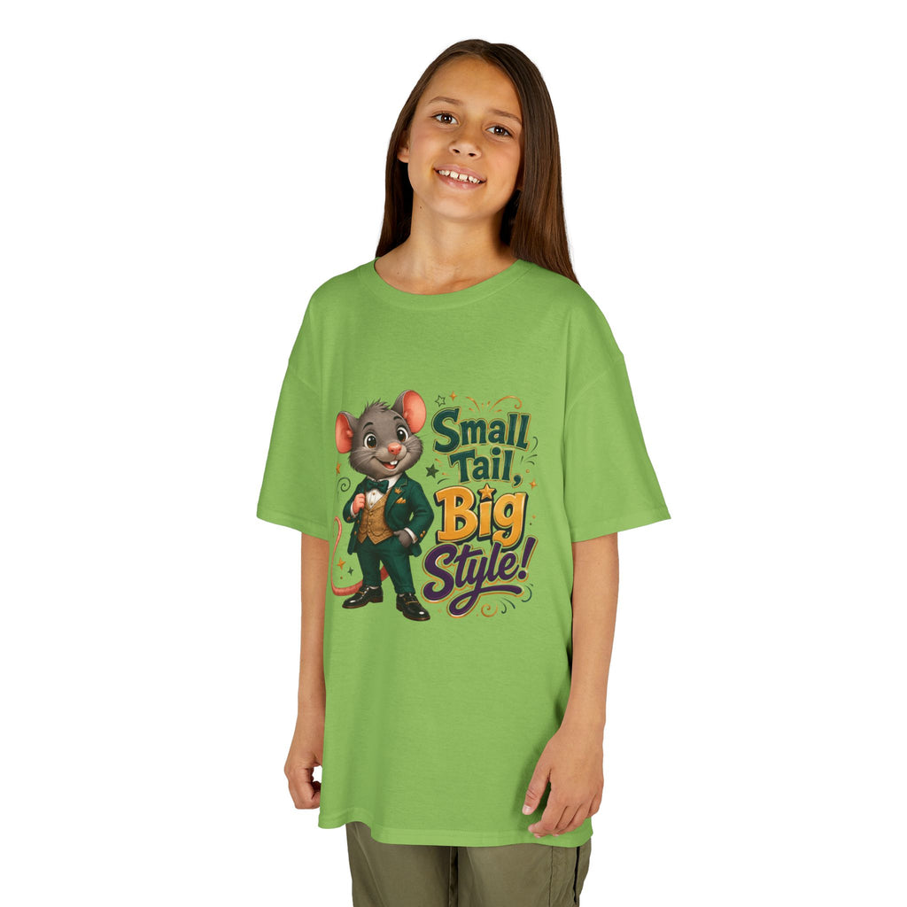 Kids T-Shirt — “Small Tail, Big Style!” Cartoon Mouse Graphic Tee