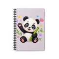Cute Panda Spiral Notebook — Kawaii Baby Panda with Bamboo Ruled Journal