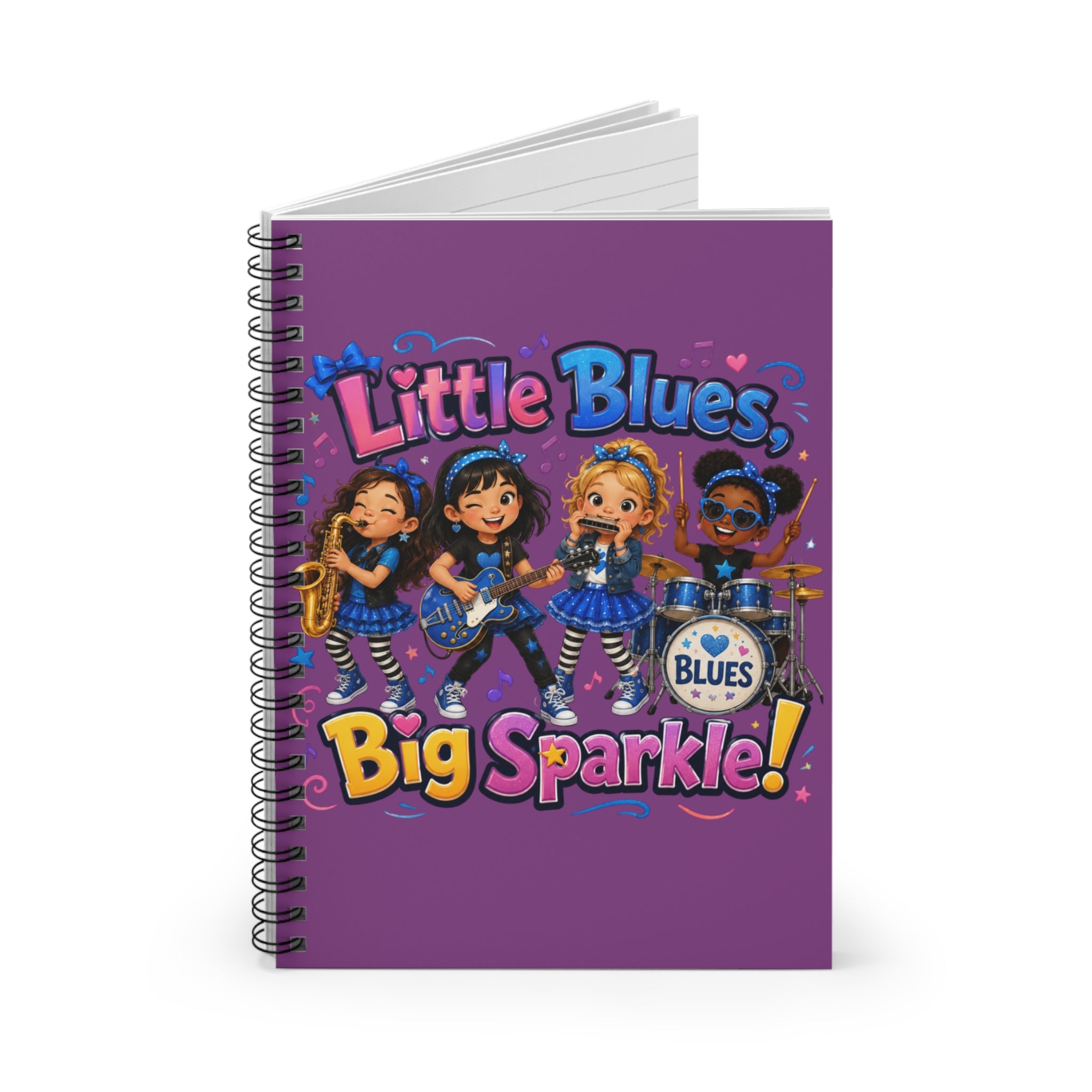 Spiral Notebook — "Little Blues, Big Sparkle!" Kids Music Journal