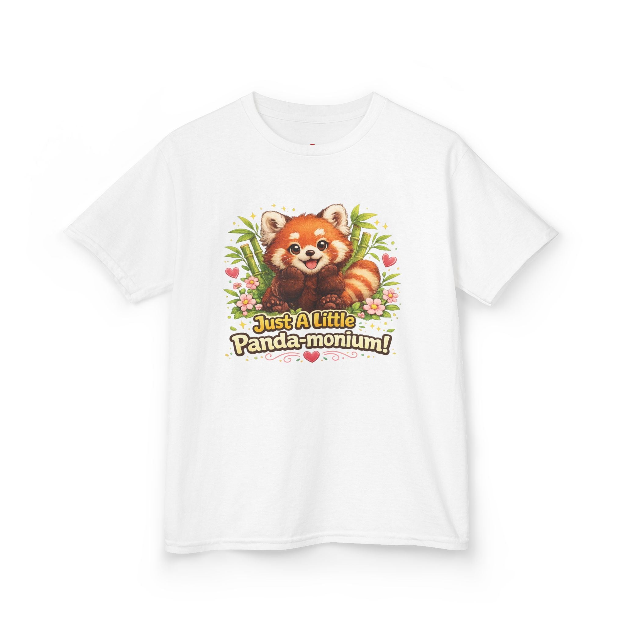 Red Panda Illustration Kids T-Shirt | "Just A Little Panda-monium"
