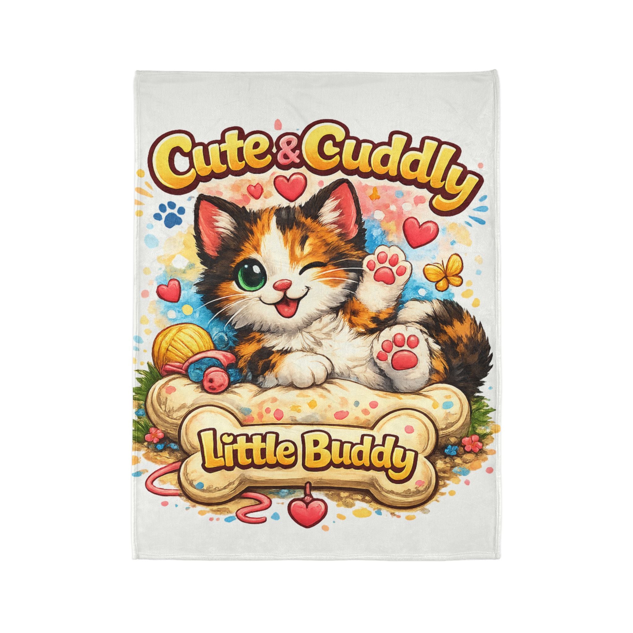 Cute & Cuddly Kitten Blanket — "Little Buddy" Soft Plush Throw for Kids & Cat Lovers