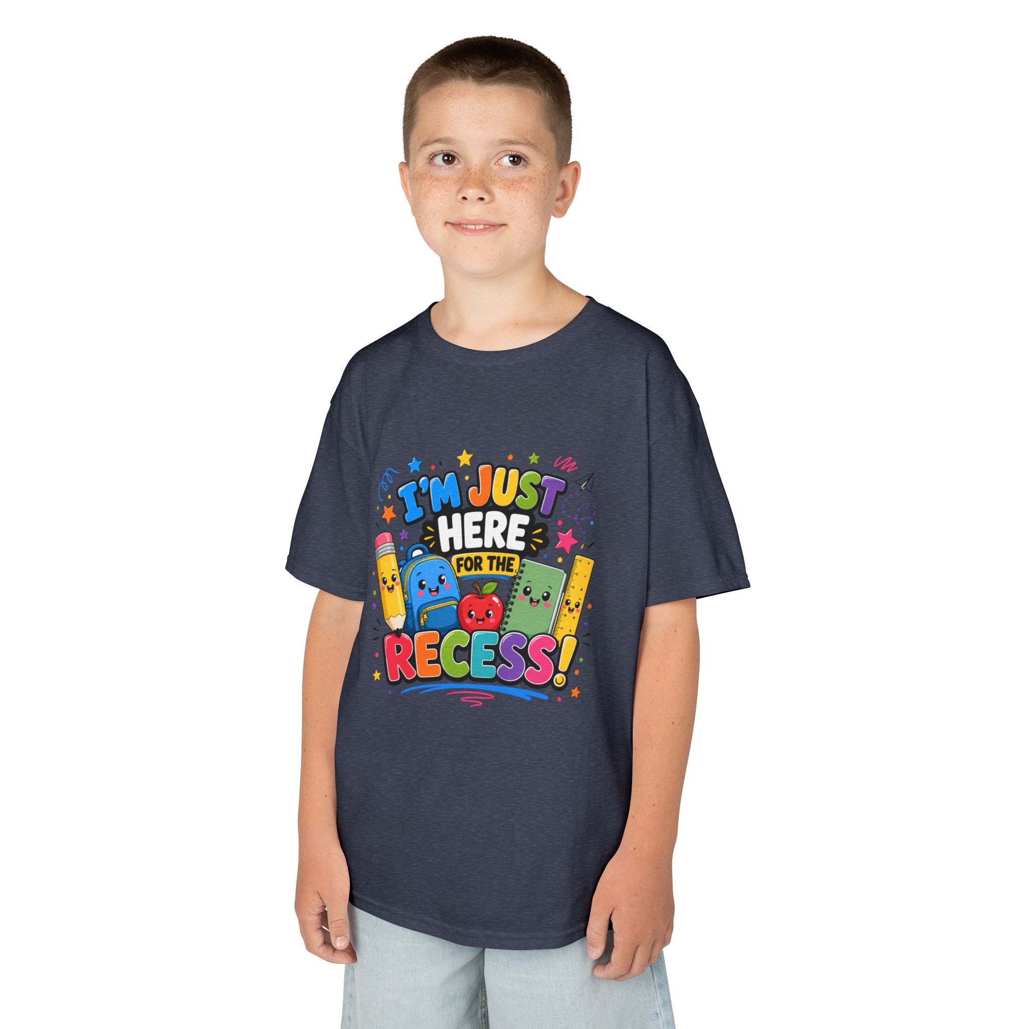 I'm Just Here for Recess Kids T-Shirt | Playful School Graphic Tee