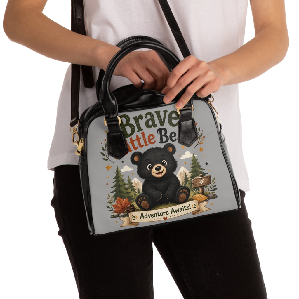 Shoulder Handbag — Brave Little Bear 'Adventure Awaits' Cute Kids Tote