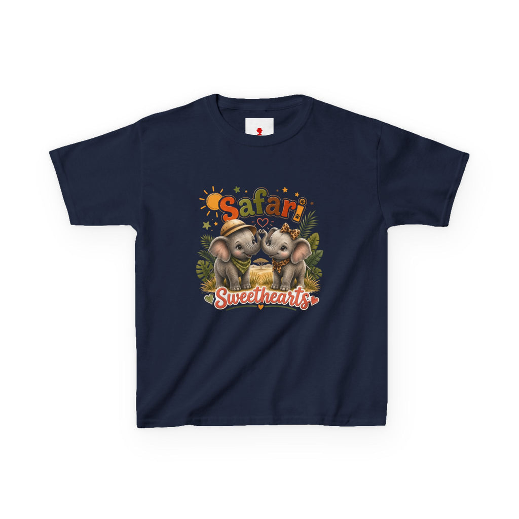 Kids Safari Sweethearts Tee — Cute Elephant Jungle Graphic T-Shirt