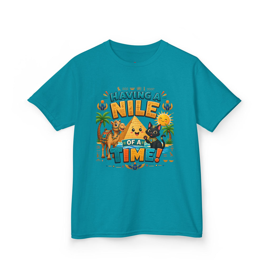 Having a Nile of a Time Kids Tee | Camel Pyramid Desert Cartoon