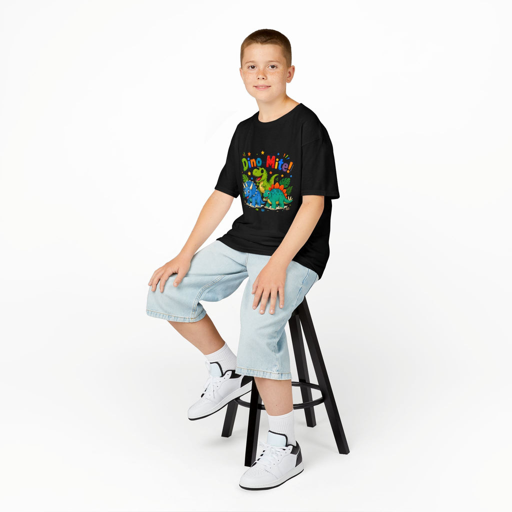 Kids T-Shirt - "Dino-Mite!" Colorful Dino Crew Tee for Toddlers & Kids