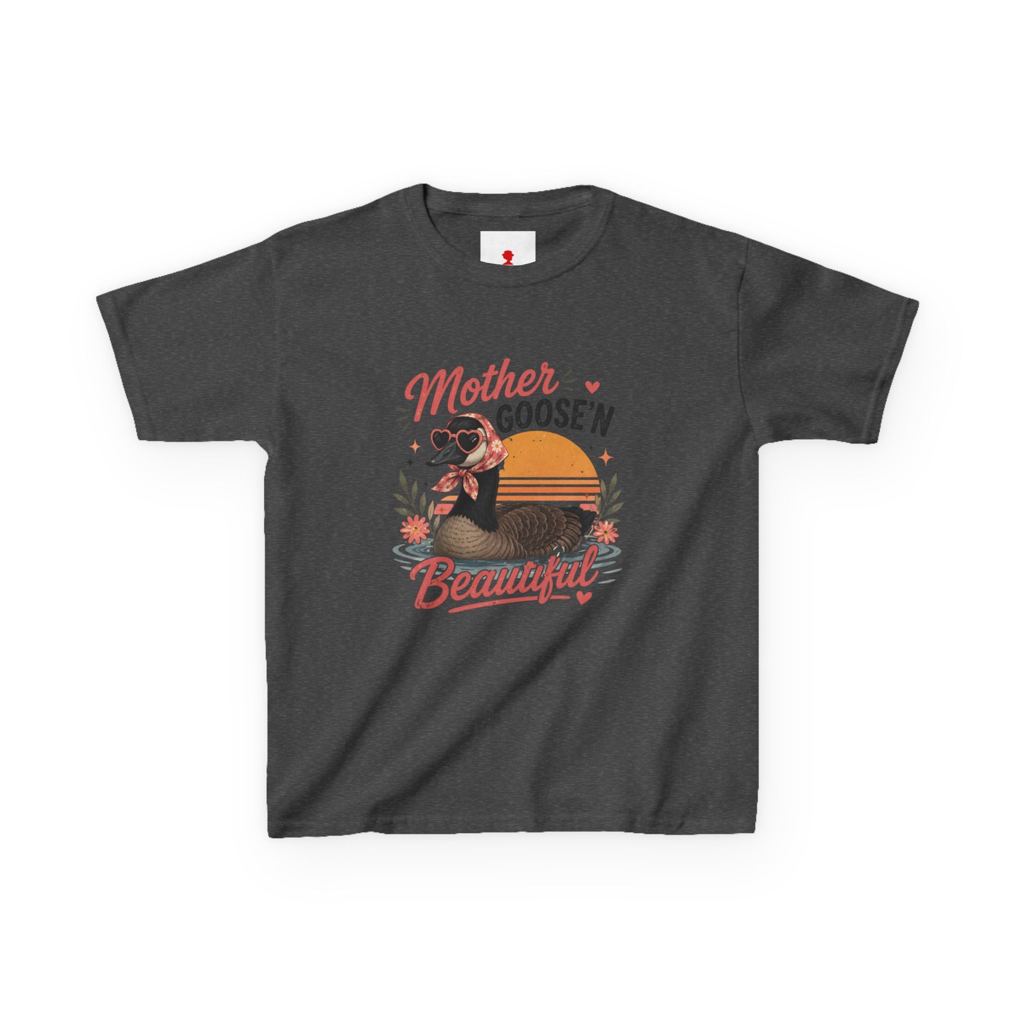 Kids Tee — "Mother Goose'n Beautiful" Cute Vintage Goose Graphic