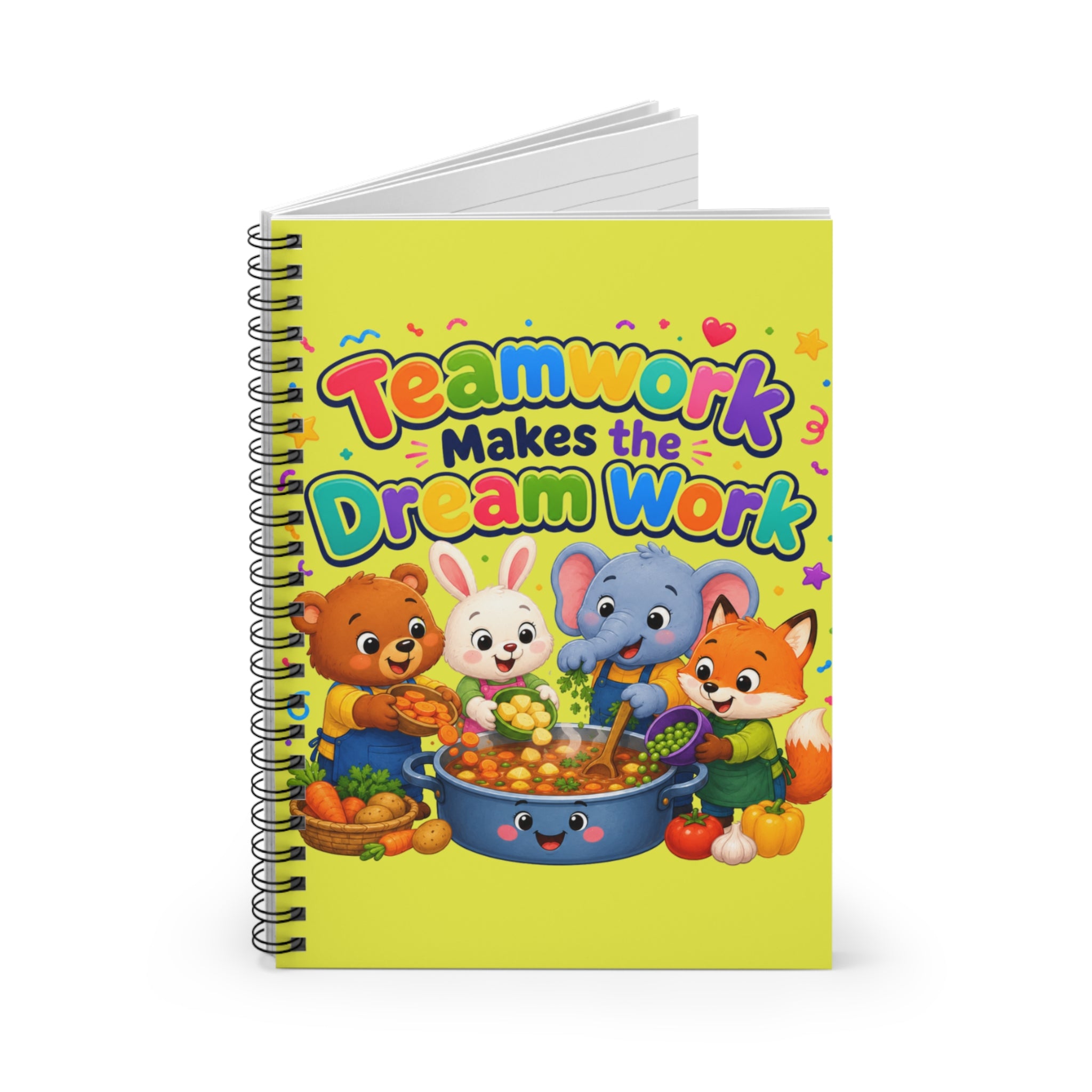 Teamwork Makes the Dream Work Spiral Notebook – Cute Kids Classroom Journal
